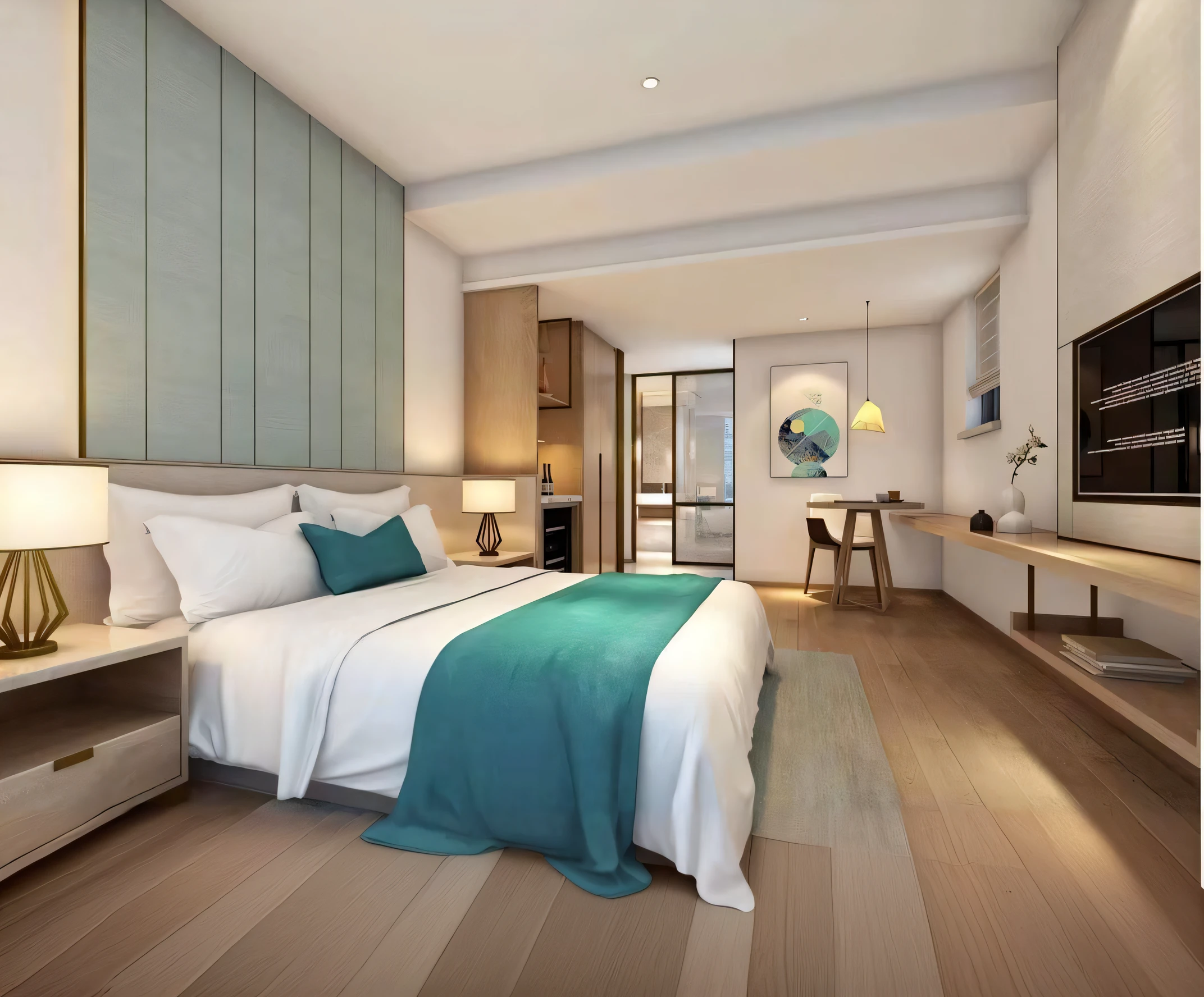According to the original image,Only the floor can be extended,Intelligently repair the contour of the bed without deformation