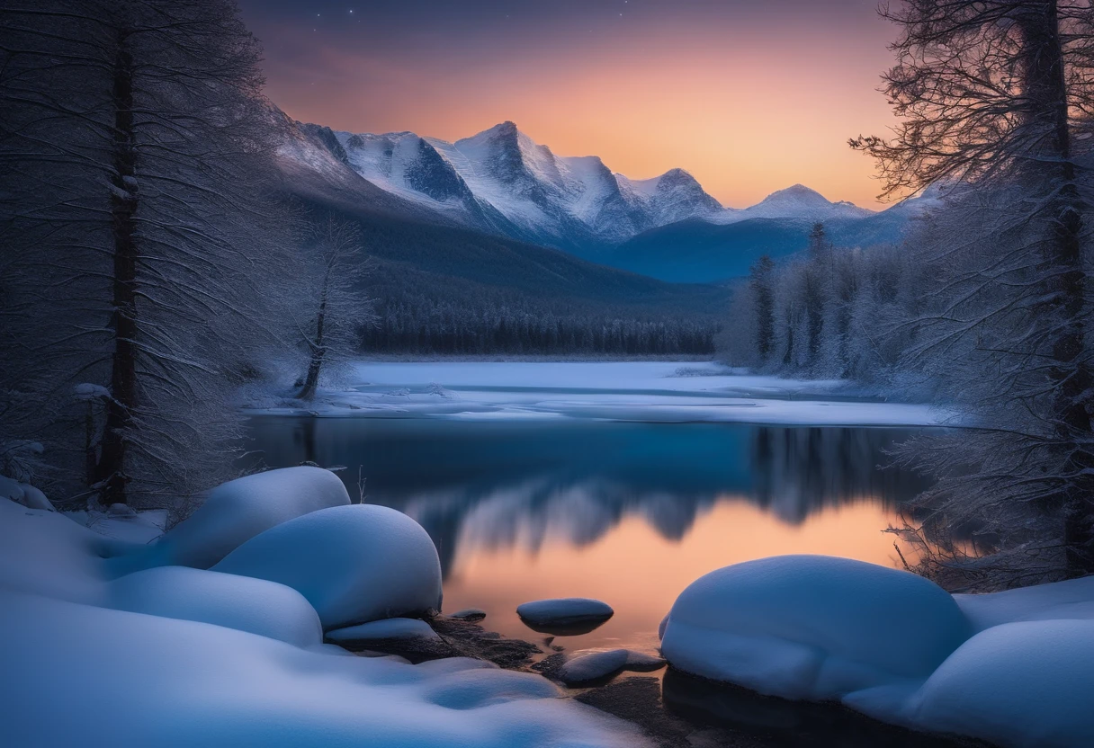 best quality,4k,8k,highres,masterpiece:1.2,ultra-detailed,(realistic,photorealistic,photo-realistic:1.37),HDR,UHD,studio lighting,extreme detail description,vivid colors,bokeh,starry sky,nighttime landscape,snowfield,sparkling stars,cold winter,winter wonderland,frosty trees,crisp air,serene atmosphere,silent night,icy ground,frozen lake,glimmering snowflakes,majestic mountains,peaceful solitude,dreamy ambiance,luminous celestial objects,shimmering constellations,ethereal beauty,enchanted scene,dazzling night sky,twinkling lights,faraway galaxies,distant planets,magical experience,starry dreamscape,lunar glow,tranquil serenity,calmness,imagination,otherworldly atmosphere