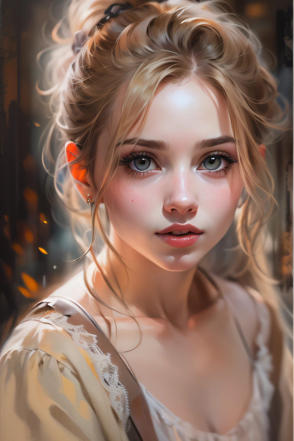 Realistic, Painting, Portrait of a girl, Masterpiece, Best quality