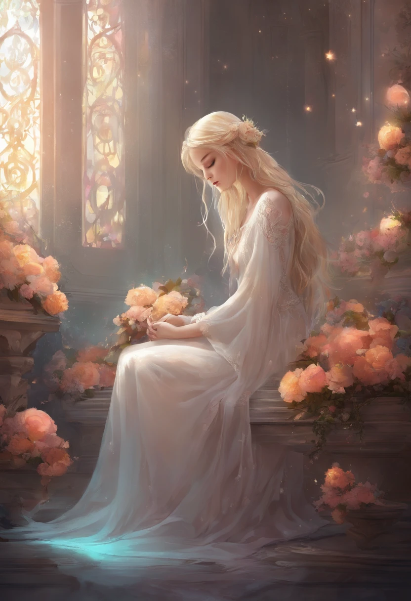Sad girl,cry,darkness,a room,。.。.。.。.。.。.。.。.。.。.。.。.。.。.。.。.。.。.。.。.。.。.。.。.。.。.。.。.3D,Upscale,hard disk,Blonde short,is crying,with his back turned