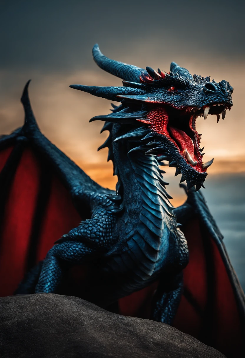 Dark Dragon of geo data in the style of detailed hyperrealism photoshoot