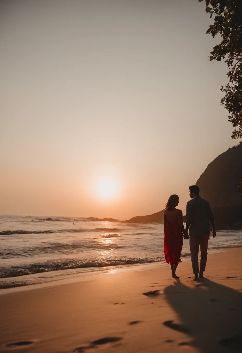 menino de pele branca, e menina de pele negra , de maos dadas numa praia