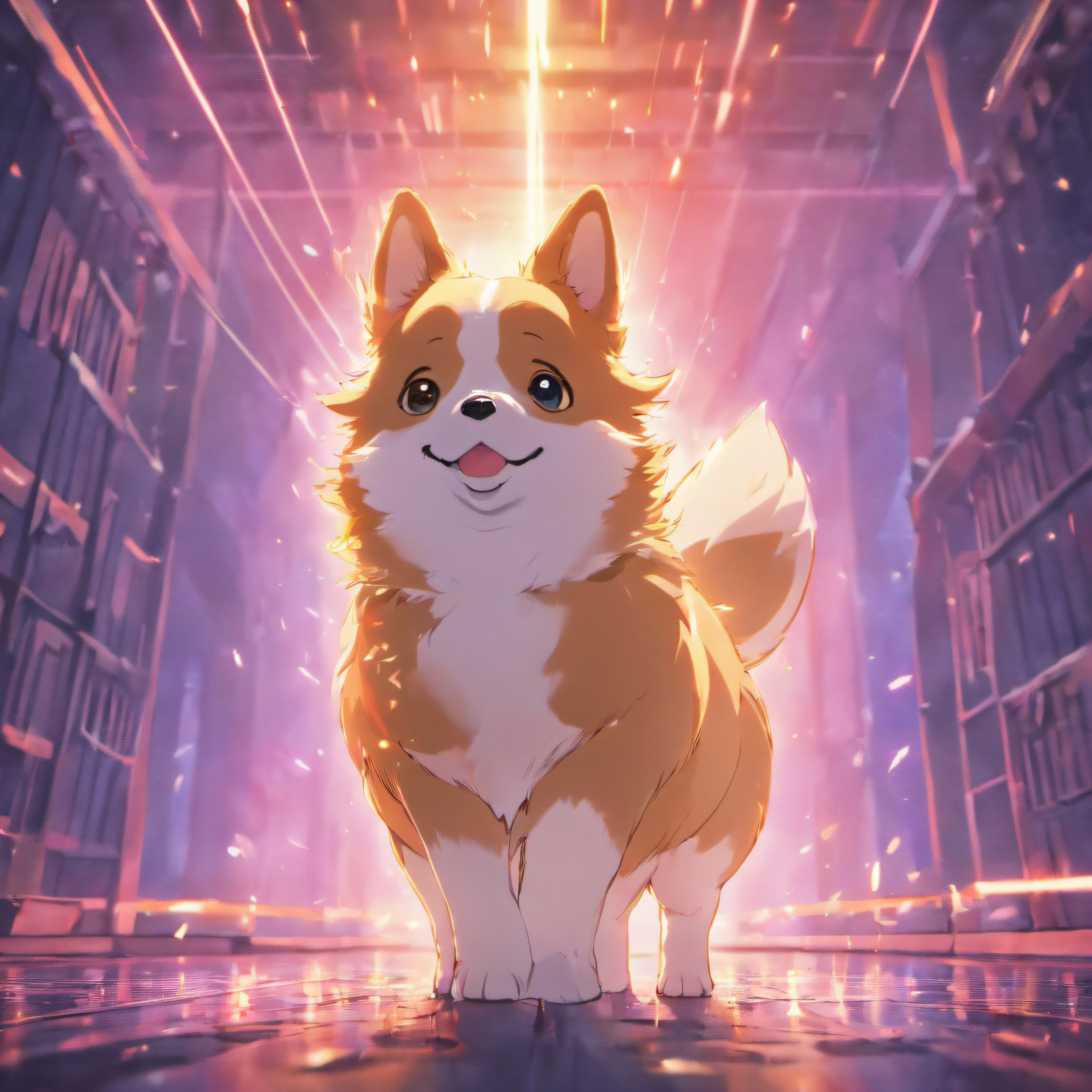 Corgi Chinese illustration movie lighting effects
