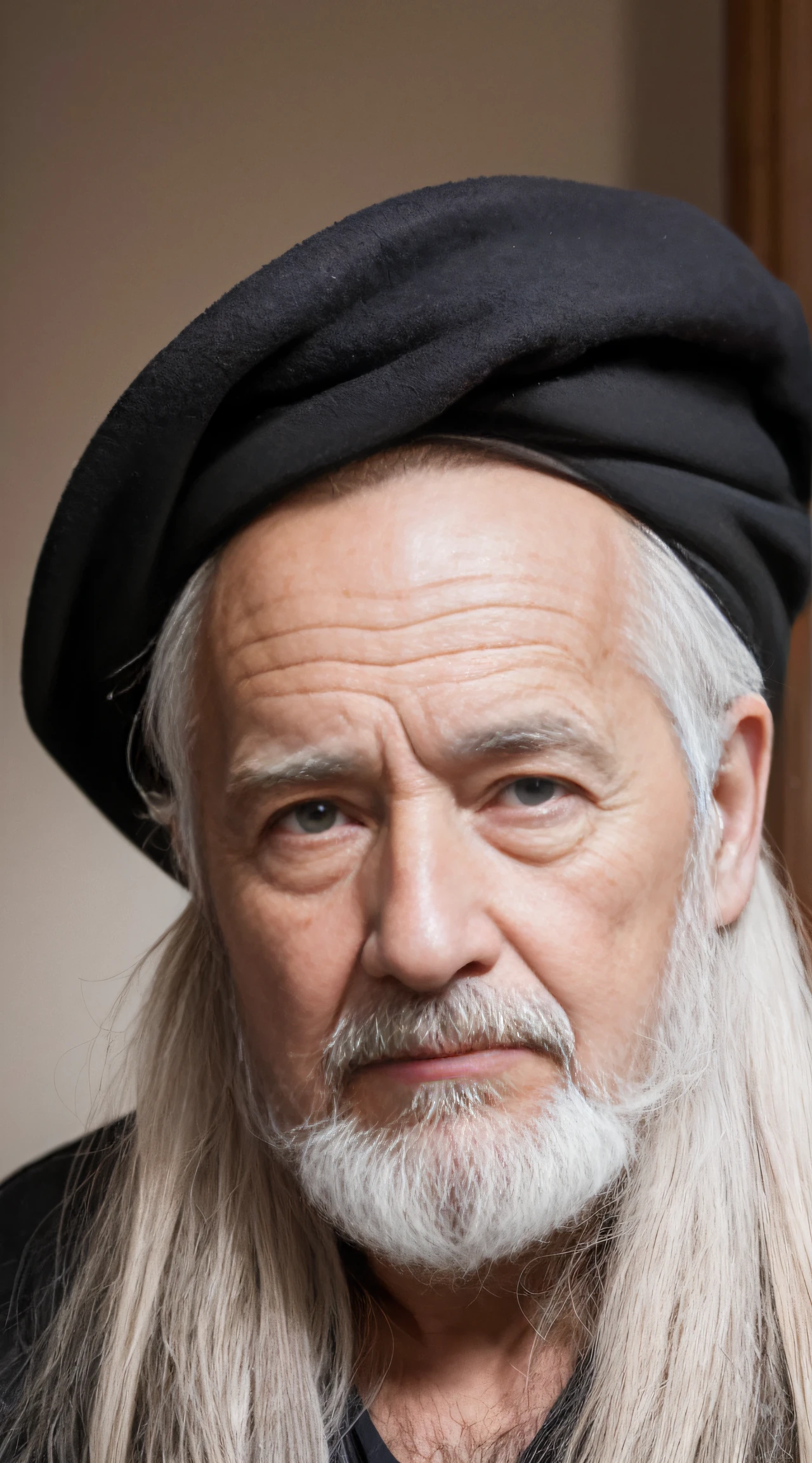 An old man,whaite hair,Around 60 years old,front portrait,Pleasant eyes,A look full of wisdom,HD photo,8K,HD,Professional photography lenses