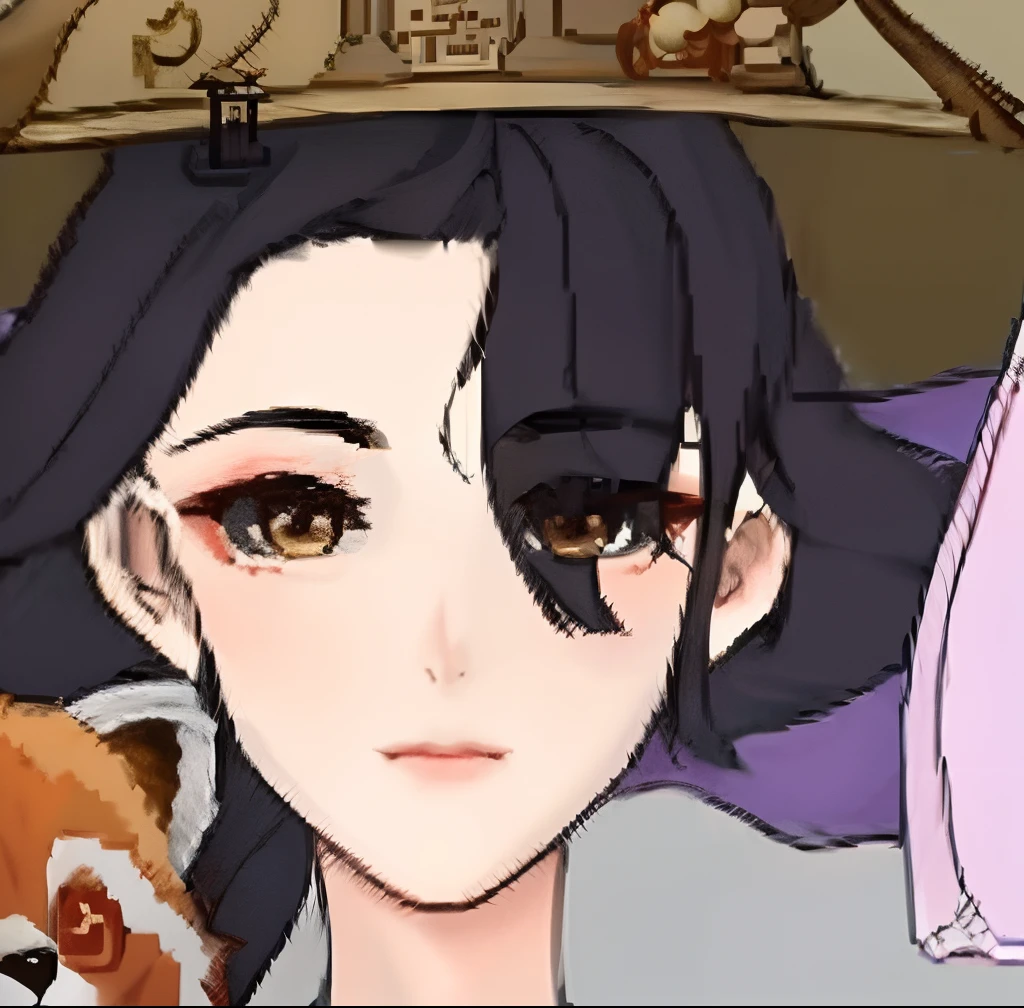 Anime girl with hat and red panda, inspired by Li Mei-shu, inspired by Ma Yuanyu, inspired by Sim Sa-jeong, inspired by Ren Renfa, Inspired by Tang Yifen, inspired by Wen Jia, inspired by Yao Tingmei, inspired by Wu Shixian, inspired by Du Qiong, inspired by Ren Xiong