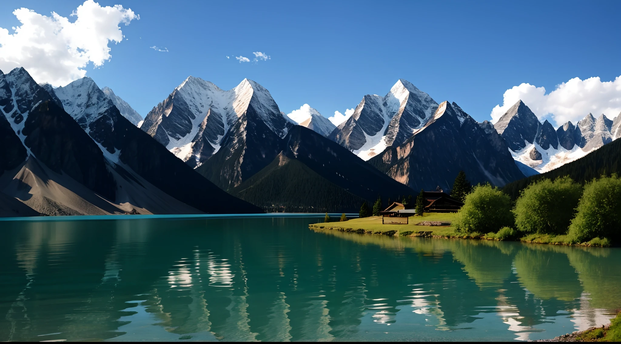 A place with mountains and water