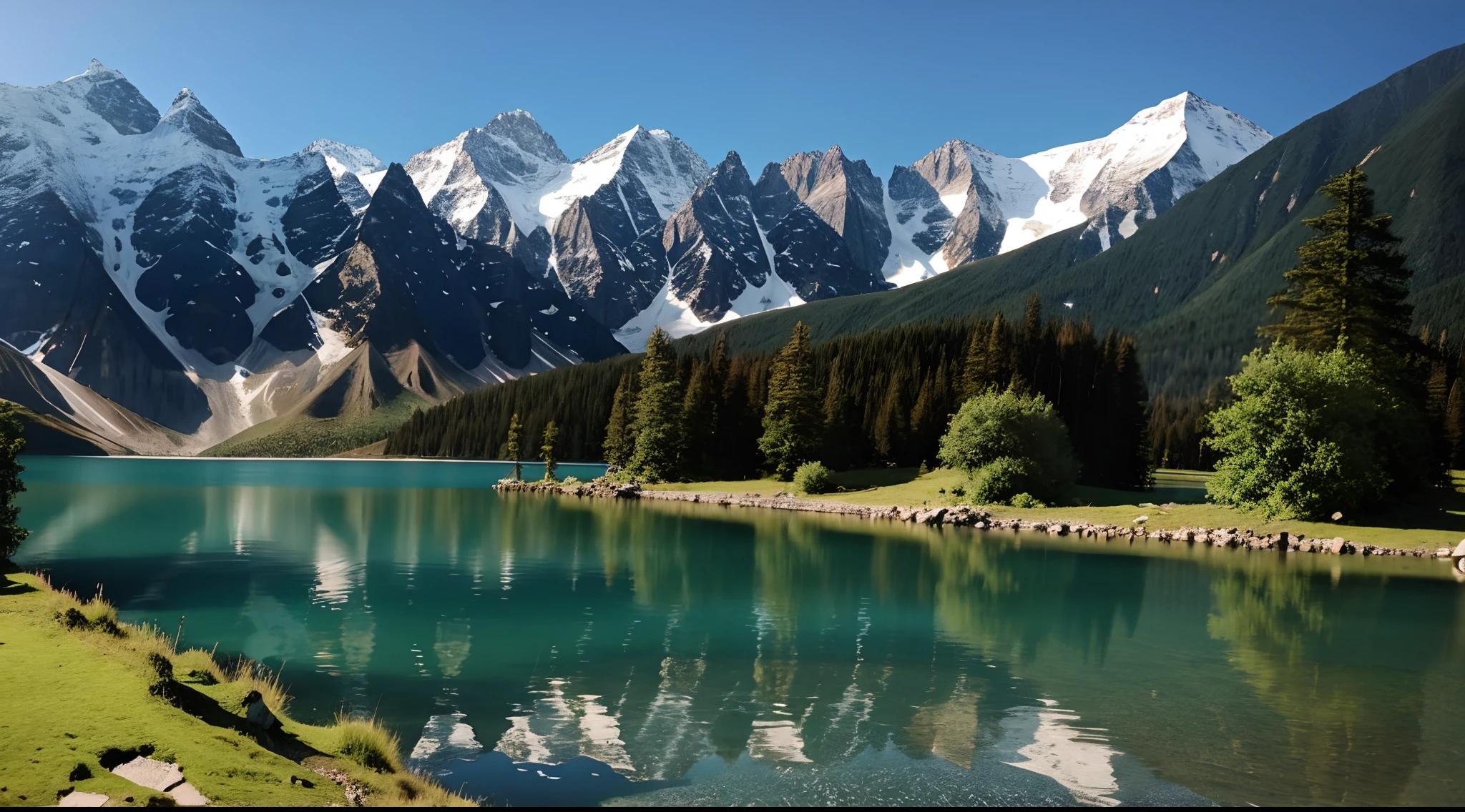 A place with mountains and water