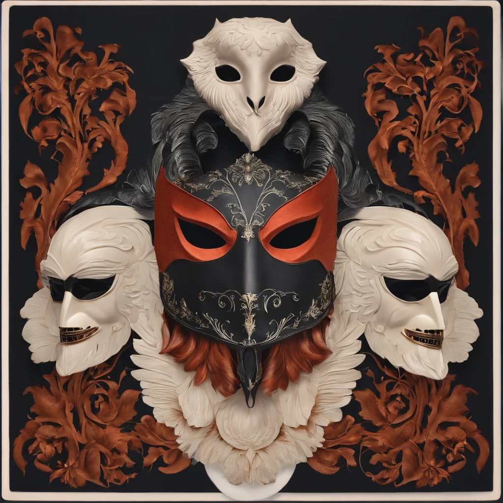 Sateen，the night，ember，Spooky masks，coat large，Fighting posture