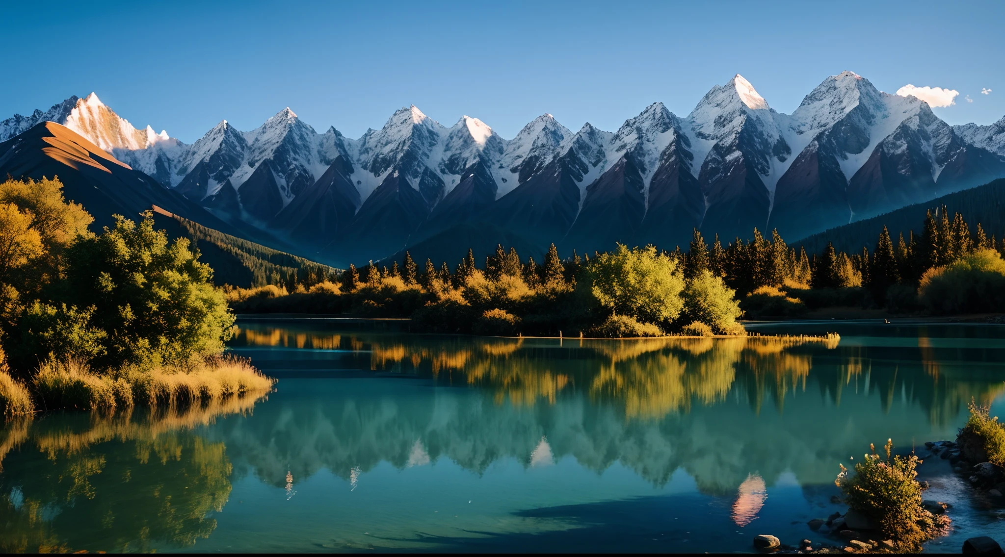 A place with mountains and water