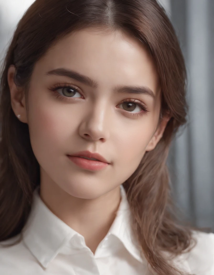 (8K, best quality, masterpiece: 1.2), realistic, super high resolution, intricate details, 1 girl, beautiful face, JK suit, white shirt, upper body