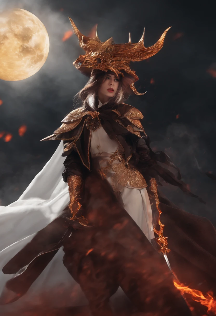 Sateen,the night,ember,Spooky masks,coat large,Fighting posture,holdingsword,SakuraNS