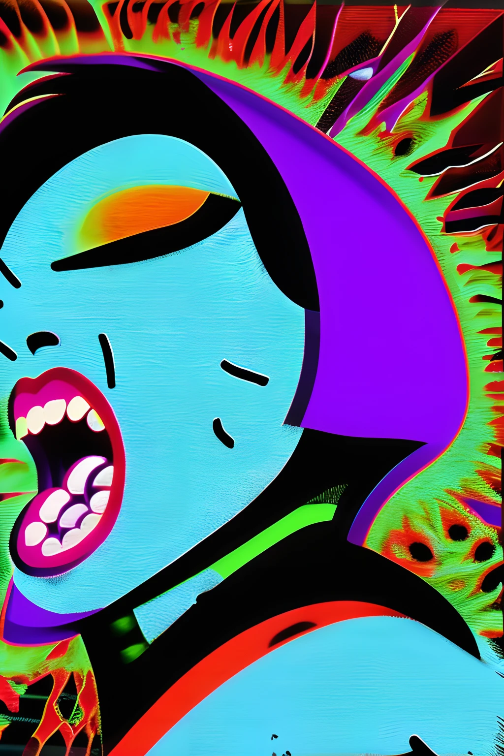 (masutepiece), Best Quality, 1cat、The upper part of the body, sticking out the tongue、 Perfect face、(gritty:0.9),(80's aesthetic:1.1),(neons:0.8),(Retro:0.9),(analogue:1.1),(Solo:0.8),(1 person:0.6),(Grim Reaper:0.5),(Purple and orange color scheme:0.9),(Black and white:0.6),(Drooping letters:0.8),(The aesthetics of vaporwave:1.2),(digital distortion:0.9),(macabre smile:0.7),(Blood splatters:0.8),(darkness:0.9),