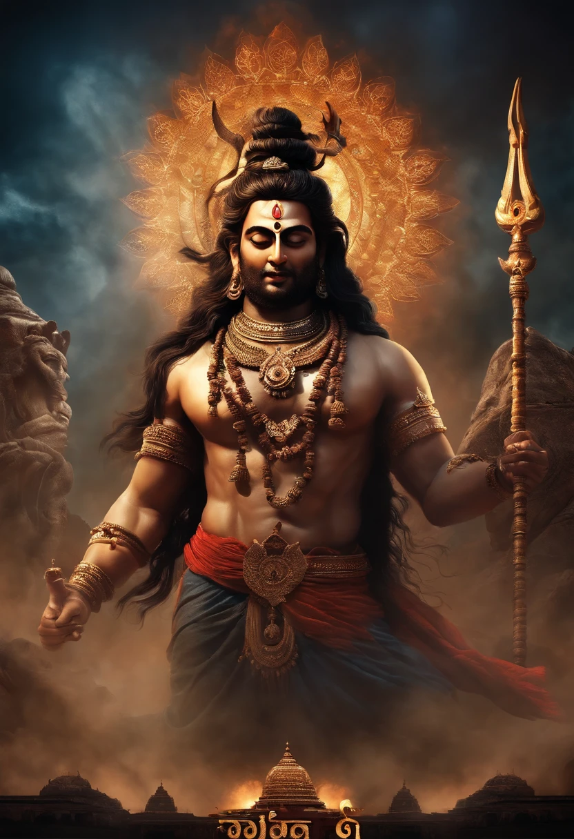 Baba Kaal Bhairav, the fiercest form of Lord Shiva, Hyper-realistic, intricate details, Cinematic Lighting, DC Poster like Feel