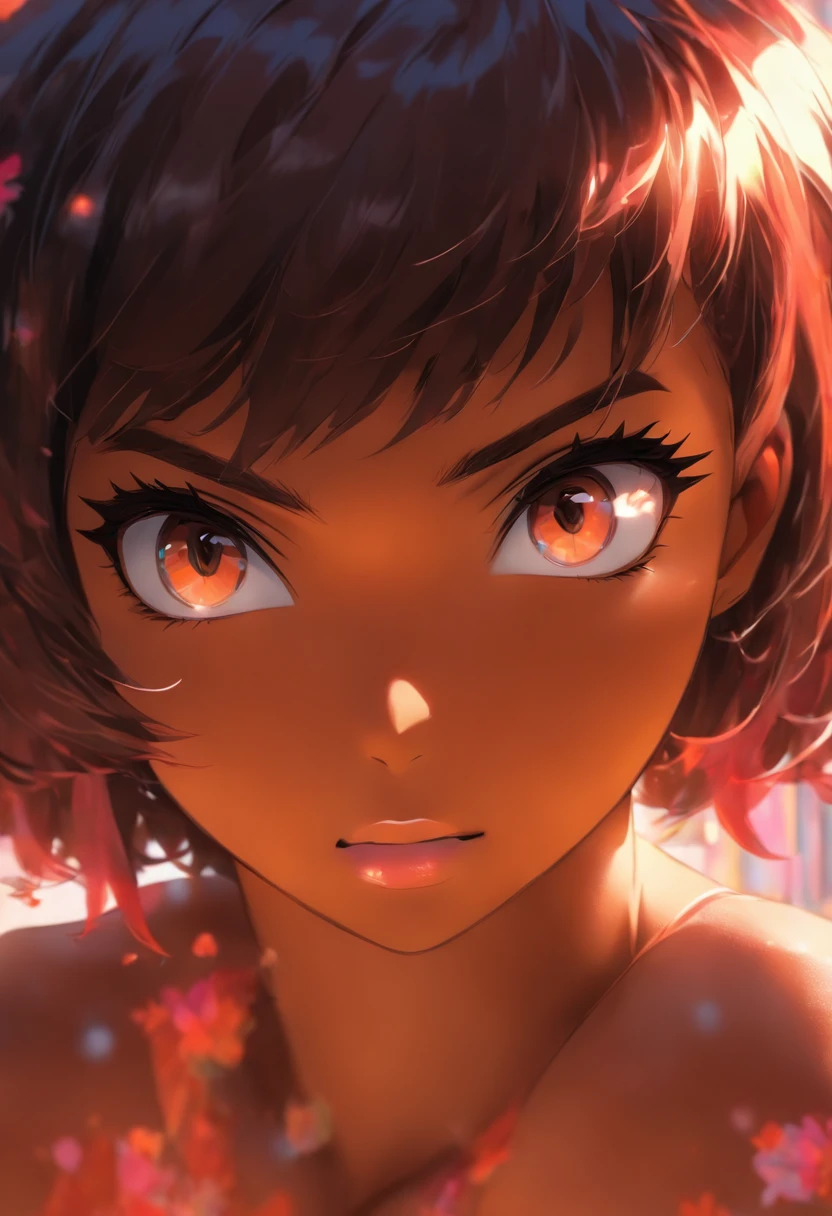 nsfw,Dark skinned hottie,short hair,bob cut
