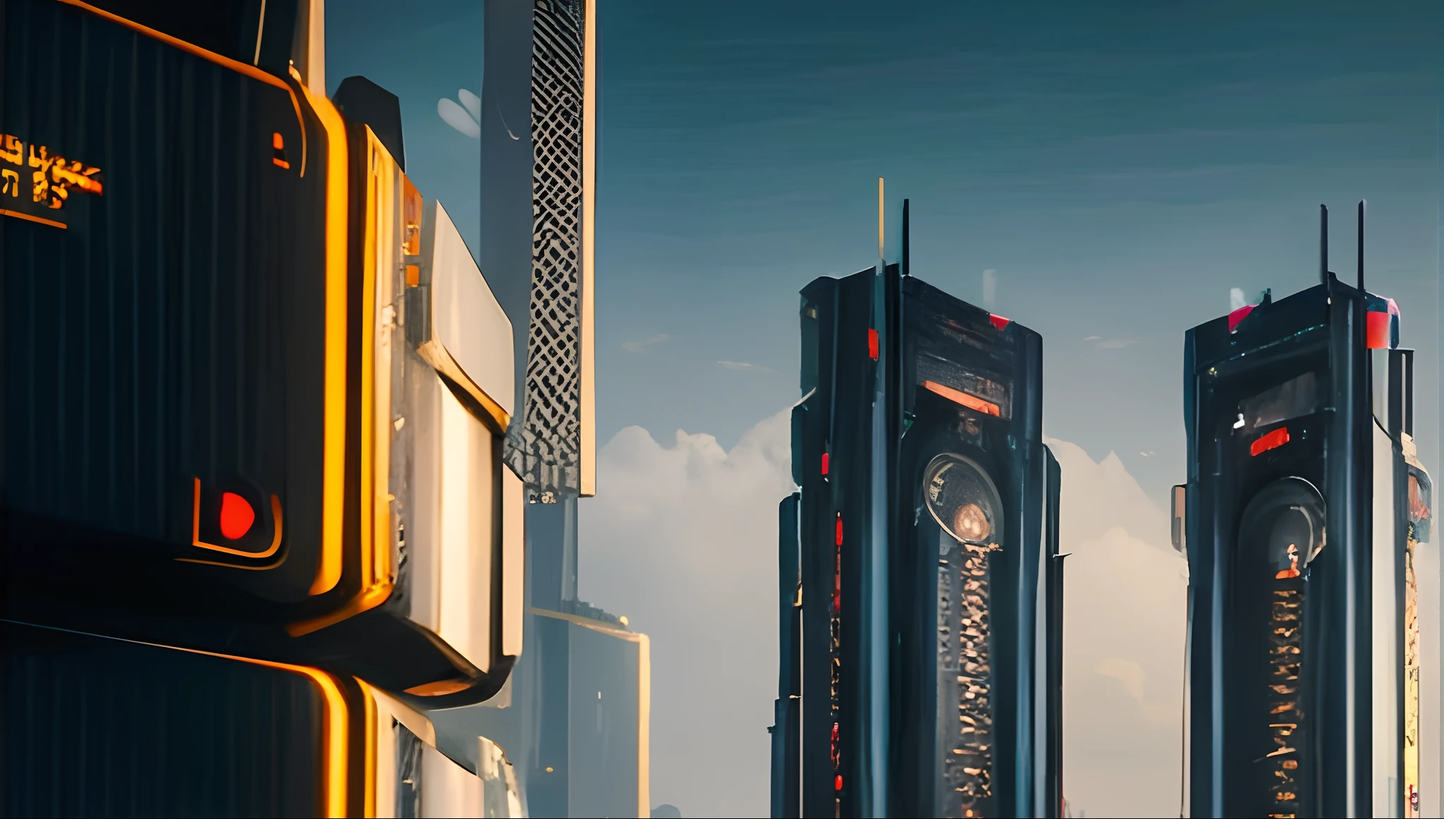 futuristic city with skyscrapers and a clock tower in the middle, futuristic cityscape, futuristic dystopian city, Paisagem urbana futurista, CIDADE FUTURISTA, futuristic metropolis, cidade hiperfuturista, cidade cyberpunk futurista, Paisagem urbana cyberpunk, outra palavra futurista cidade, arte conceitual futurista, foto de paisagem urbana futurista, Cyberpunk buildings, futuristic city backdrop, cidade futurista no fundo