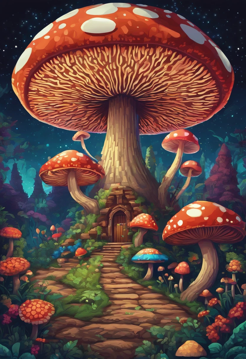A kaleidoscopic exploration of the psychedelic mushroom kingdom. Pixel art #Pixelarte