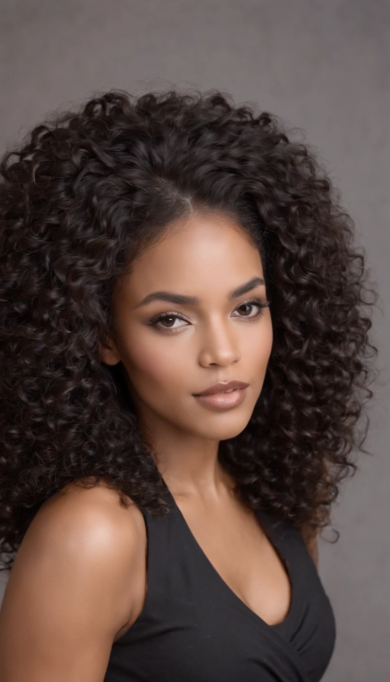 A beautiful and incredible black Brazilian woman, corpo inteiro,Free curls, cabelo encaracolado preto, (cabelos cacheados escuros e curtos), Cabelo encaracolado longo preto selvagem, cabelo multiversal, brasileiro, cabelo curto preto encaracolado, cabelos negros cacheados, Cachos, cabelos ondulados espalhados, Cachos barrocos, Cacheados, encaracolado, cabelos cacheados claros, textura do cabelo, franja encaracolado, sexy, Skirt up to the knee, olhando pro observador, busto grande, pernas a mostrar, decote, damp clothing, barriga a mostra, calcinha, saia levantada