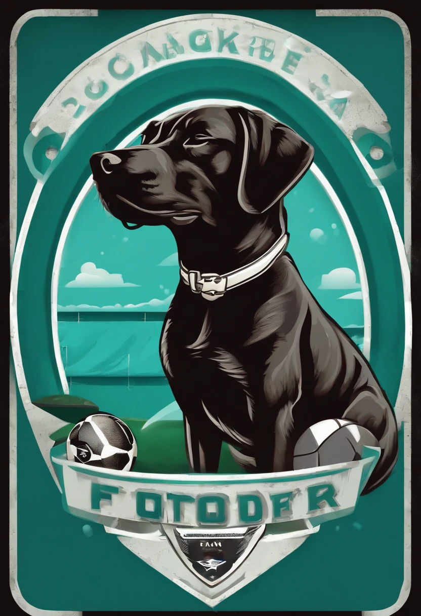Logo design, Dog, Football, Flow of the wind, Handsome, Tiffany blue, (Okane,O designed as a football)