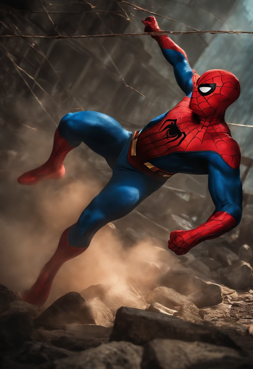 Spider-Man and superman fighting