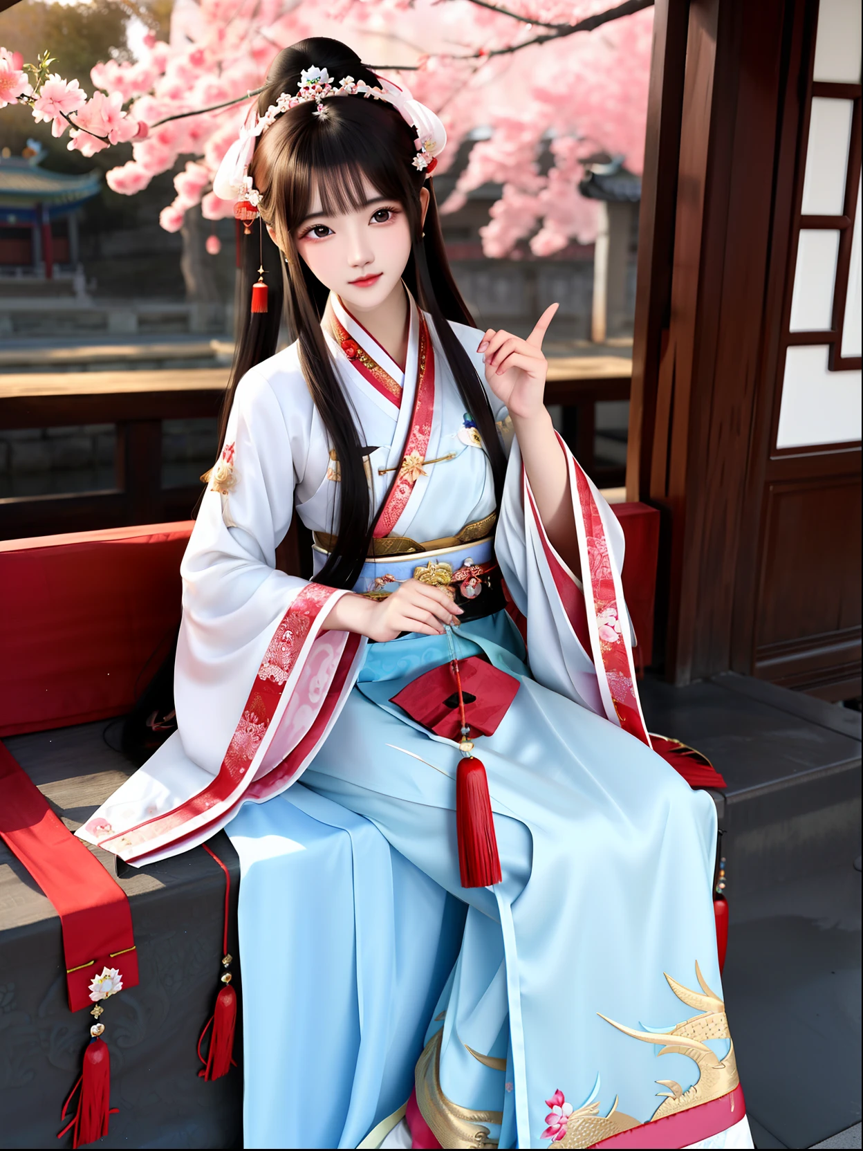 Une femme en hanbok assise sur le quai,avait les mains jointes, palais , a girl in hanfu, Ancienne princesse chinoise, Wearing ancient Chinese clothing, Hanfu, Hanfu blanc, Fille chinoise, Chinois traditionnel, Traditional Chinese clothing, Young Goddess, Princesse de Chine, Style chinois, Ancient Chinese beauty, ancienne princesse de la dynastie asiatique, Costume chinois, An ancient Chinese goddess