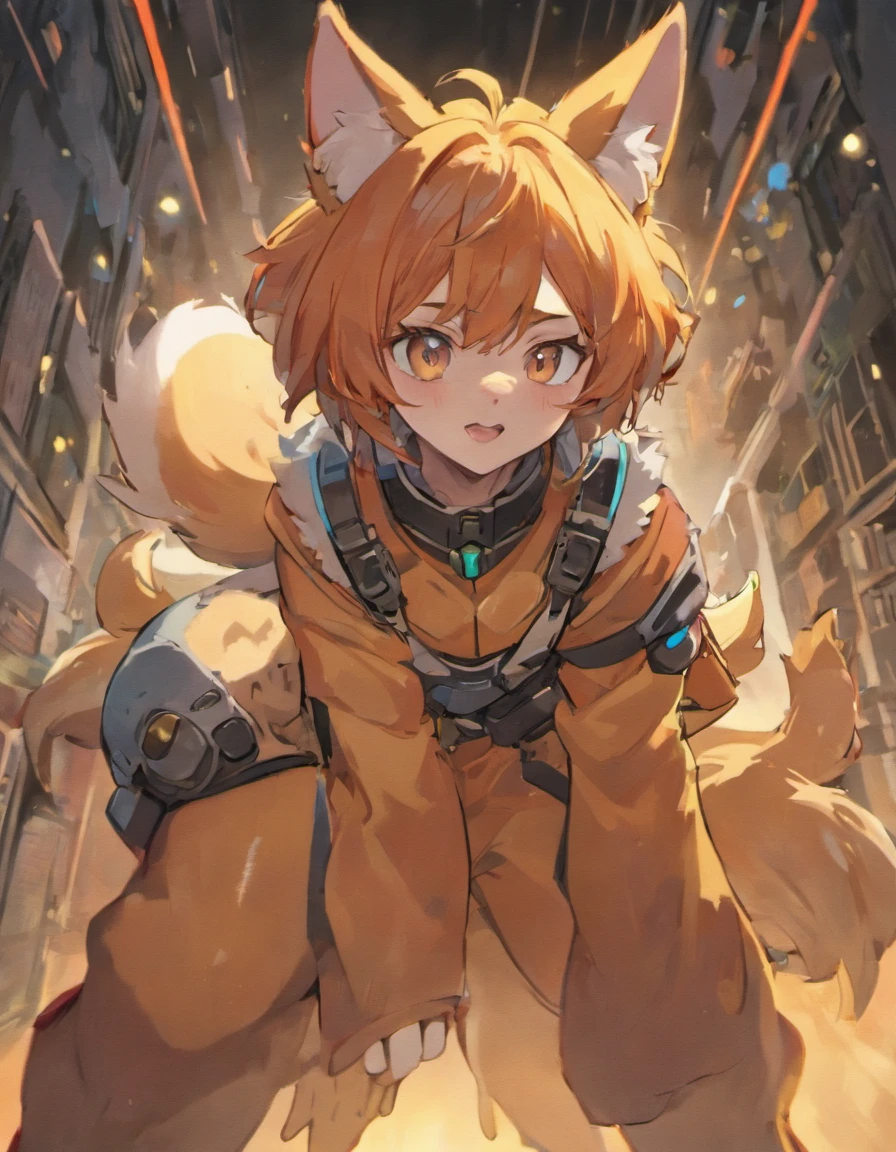 male people,Furry,anime character with a gun and a helmet on, an anthropomorphic cyberpunk fox, 《Intrepid Covenant》Jett in , from overwatch, POV furry art, red and cyan, jazza and rossdraws, as an overwatch character, echo from overwatch, anthro paw pov art, overwatch fanart, trigger anime artstyle,Barefoot paws