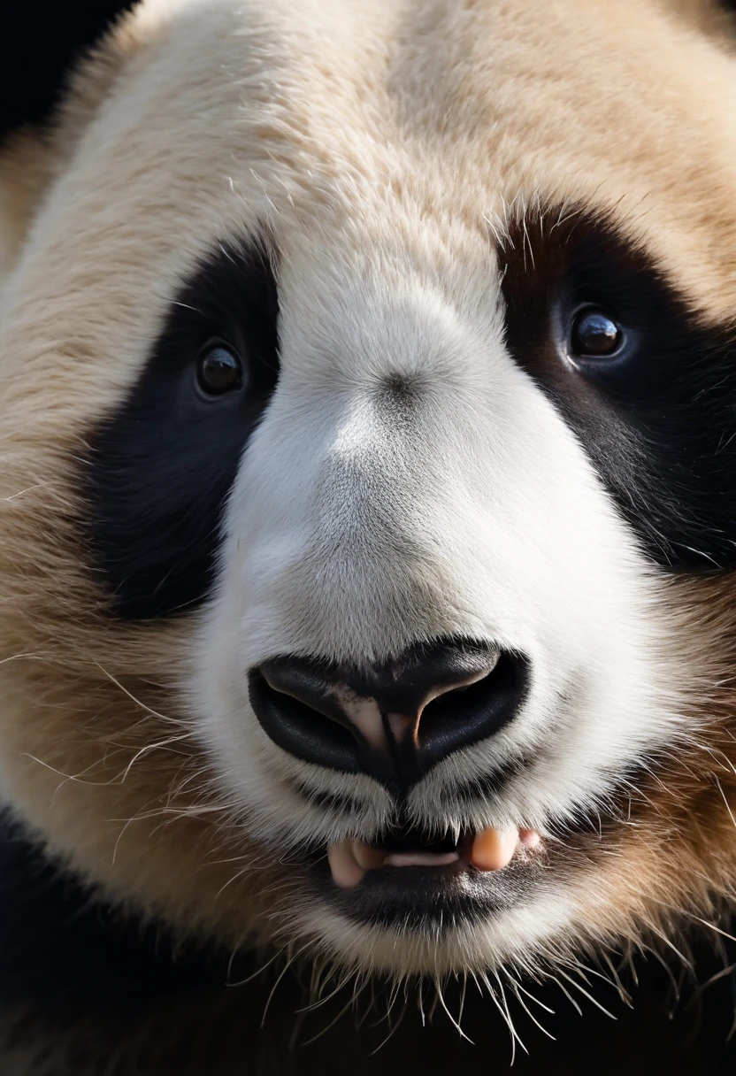 giant panda,facial close-up,Eyes on the lens,tmasterpiece,best qualtiy,8K