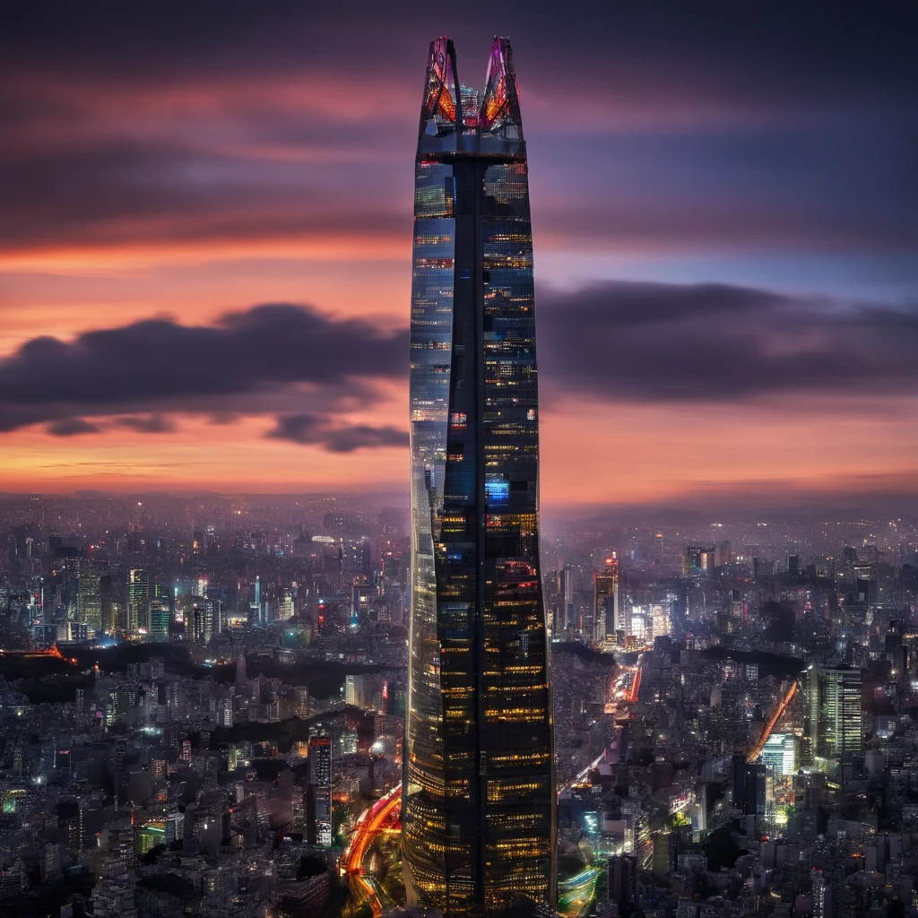 (best quality, Alto, Realistic:1.37), Tokyo Sky Tree, bela torre detalhada, cores vibrantes, altura impressionante, vista deslumbrante do horizonte, Arquitetura moderna, Iconic landmark, paisagem urbana movimentada, Dynamic city lights, atmosfera urbana, bustling crowds, Panoramic view of the city, movimentadas ruas da cidade, Futuristic Design, Engenharia de ponta, steel and glass construction, Elegante e elegante, Magnificent observation deck, panoramic elevators, breathtaking aerial view, stunning night lighting, vida vibrante da cidade, Bustling metropolis, sons movimentados da cidade, technological marvel, architectural masterpiece, symbol of Tokyo, Hub Cultural, tourist attraction, Skyline Moderno, Cidade das Luzes, contemporary landmark, extraordinary panorama, observation point in high sky, horizonte noturno deslumbrante, urban icon, architectural excellence, engenharia maravilha, highrise, beleza da paisagem urbana, marco da cidade, architectural wonder, Unmistakable silhouette.