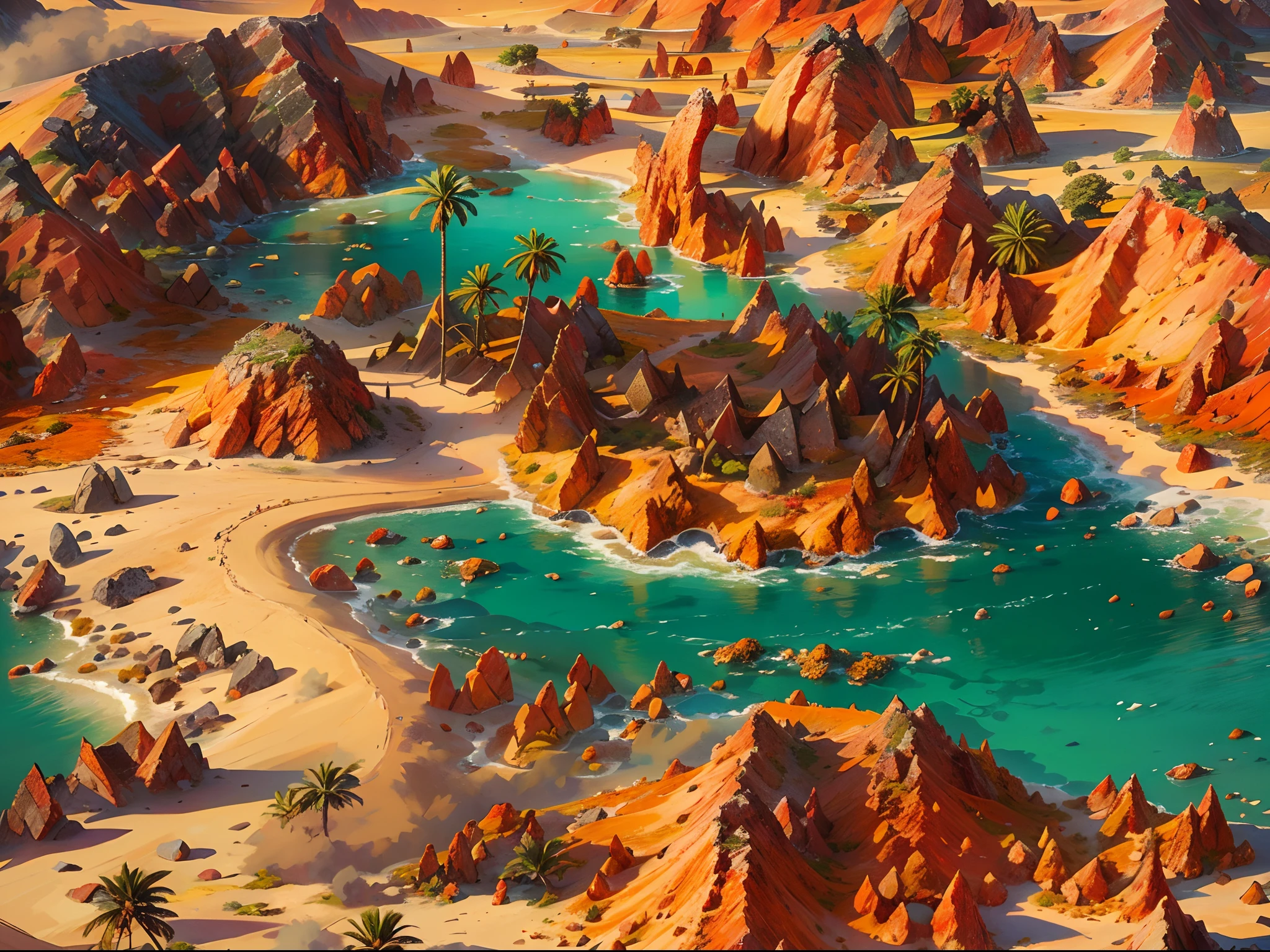 (best quality,4k,highres,masterpiece:1.2),ultra-detailed,(realistic,photorealistic:1.37),island floating on sea of lava,aerial view,desert island,pyramid,scorching heat,sand dunes,sun glaring,blue sky,colorful sunset,volcanic eruptions,hot magma,smoke rising,distant mountains,isolated,peaceful,serene,captivating,adventure,exploration,dangerous journey,crystal clear water,coral reefs,vibrant marine life,majestic palm trees,golden beaches,hidden caves,ancient ruins,mystery,history,treasure hunt,magical atmosphere.