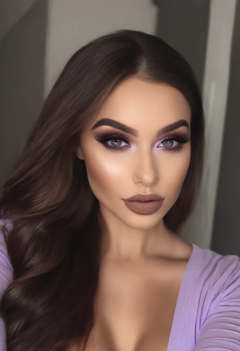 femme mince portant une tenue noire, fille sexy aux yeux bruns, Portrait Sophie Mudd, cheveux bruns et grands yeux, selfie of a young woman, Yeux de chambre, Violet Myers, pas de maquillage, maquillage naturel, Regarder directement le spectateur, body straight forward , Head straight, Visage avec Artgram, Maquillage subtil, Superbe photo du corps entier, dans la chambre, clivage