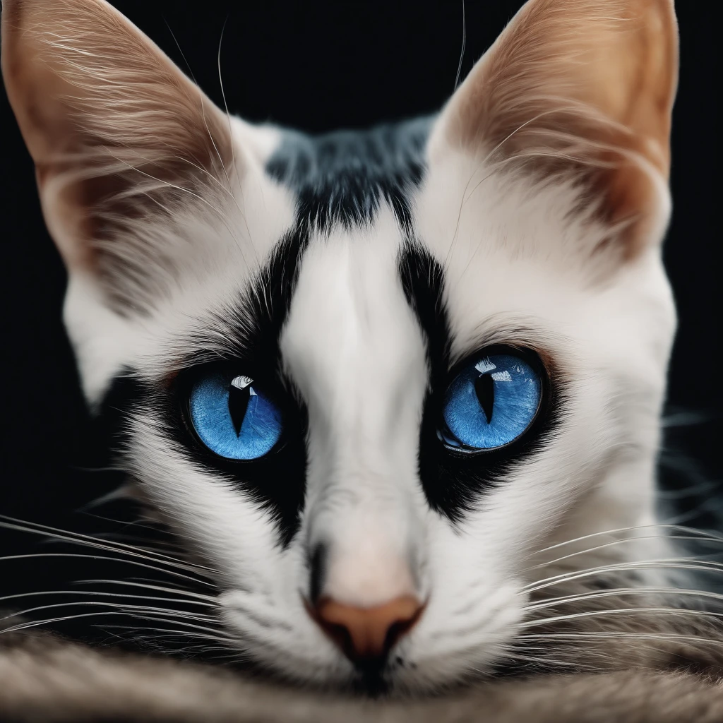 There is a cat sitting on a bed with its paws in the air, !!!! Cat!!!!, awesome cat, !!! Cat!!!, cute cat photo, Dream Animal Cute Eyes, Blue eyes!!!!, cat photo, sora as a cat, Blue eyes!!, smileeeeeee, cat photo, a cute little cat, ohwx, With blue eyes!!!!, Blue eyes!, ohwx