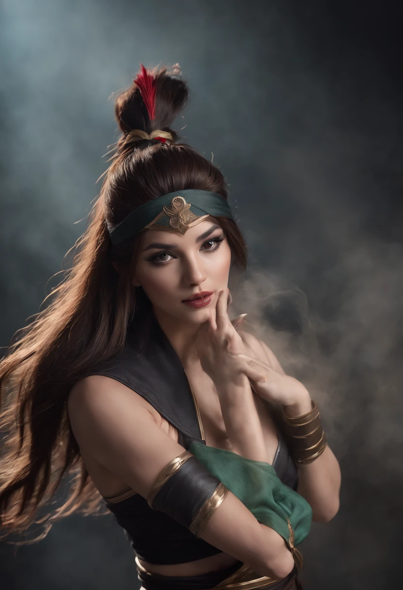 ((Akali de League of Legends, Ultra realista)), (((corpo inteiro))), (((perfect hands))), Usando a Arma Samurai, fundo antigo, (((Armas Perfeitas))), elegante, gray and black smoke, atordoante, hyper realistic, octan render, surrounded by the effect of smoke and lightning, Estilo League of Legends, fundo antigo, elegante, deslumbrante, (papel de parede), arte conceitual, detalhes intrincados, altamente detalhado, ((cinemactic)), Dramatic, (mais alta qualidade, Concedido, obra-prima:1.5), (fotorrealista:1.5), fotografia, Realistic photo, Nikon, Luz Natural, 4k, highes definition, XF IQ4, 150MP, 50 millimeters, ISO 1000 Certification, 1/Anos 250, Luz Natural, Adobe Lightroom, photolab, Photographic Affinity, PhotoDirector 365,