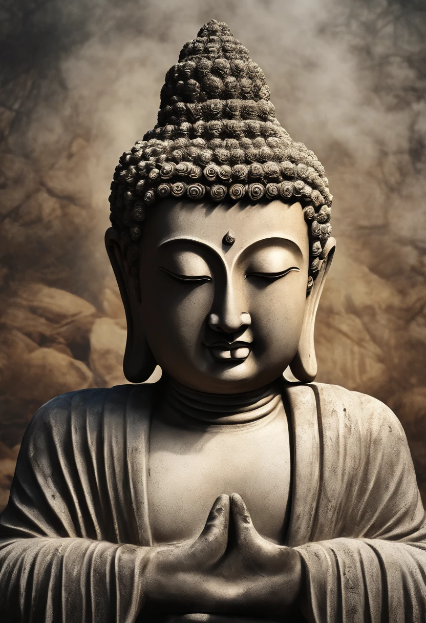 The Buddha statue sits on a lotus flower, Buddha, a Buddhist Buddha, Buddhism, Buddhist, sukhasana, buddhist art, bodhisattva, samsara, puṣkaracūḍa, attractive male deity, Spiritual enlightenment, padmasana, Karma for tomorrow。, The Hindu phase of meditation
