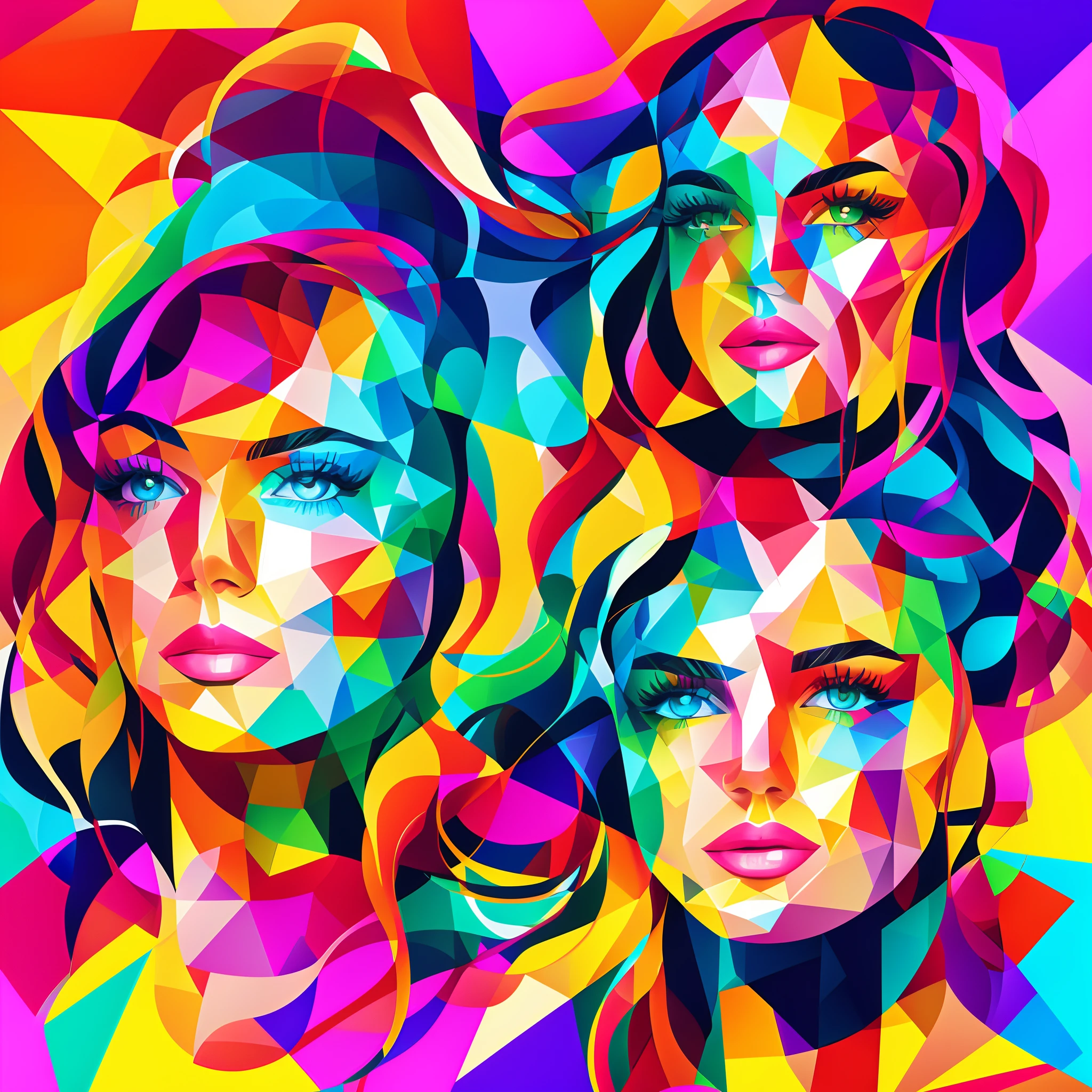 Multicolor abstraction without cracks, Lines and geometric elements, vector
Portrait of a girl