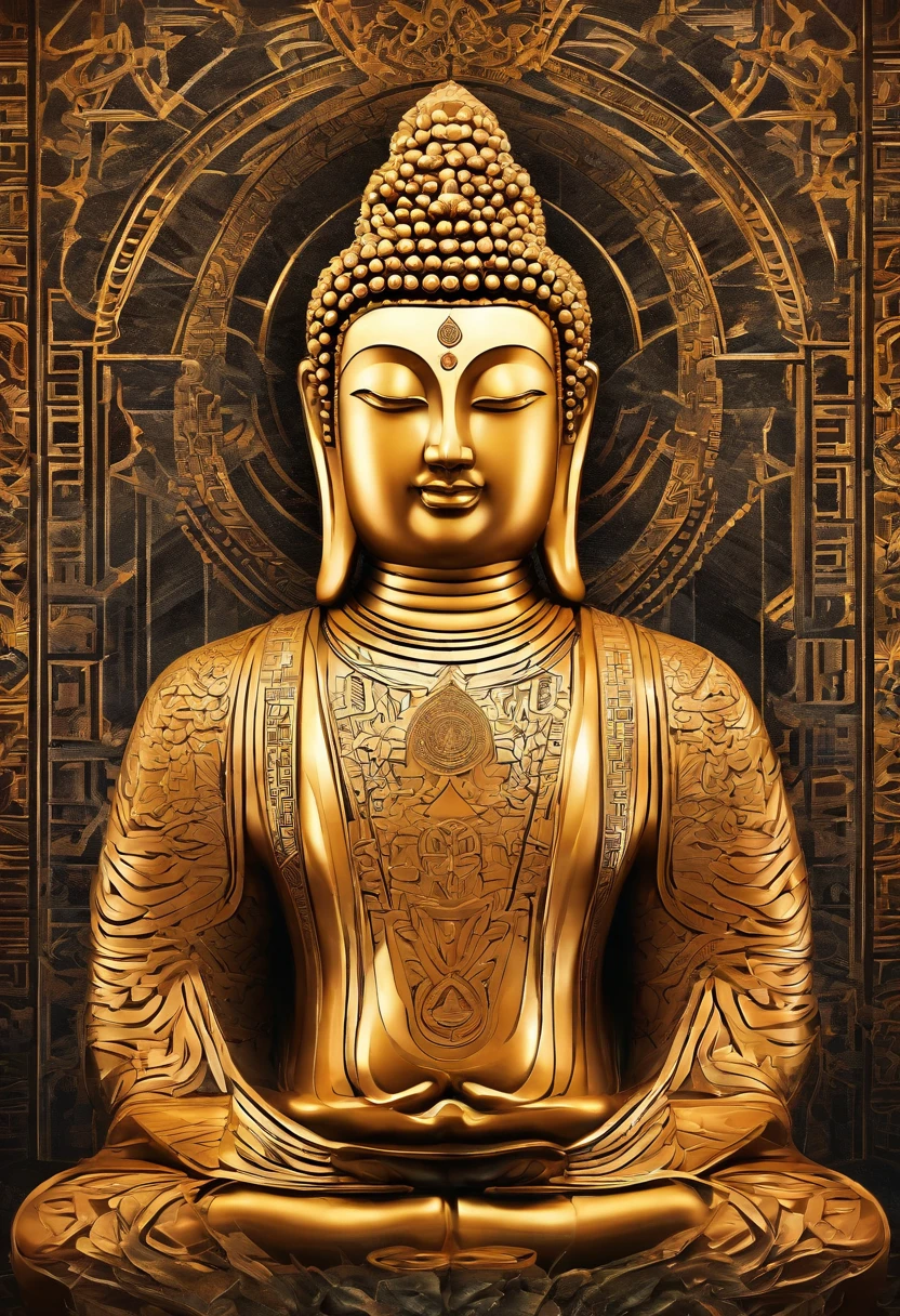 BUDDHA STATUE, stone, Texture, Tall, Majestic, The background is illuminated by sunlight