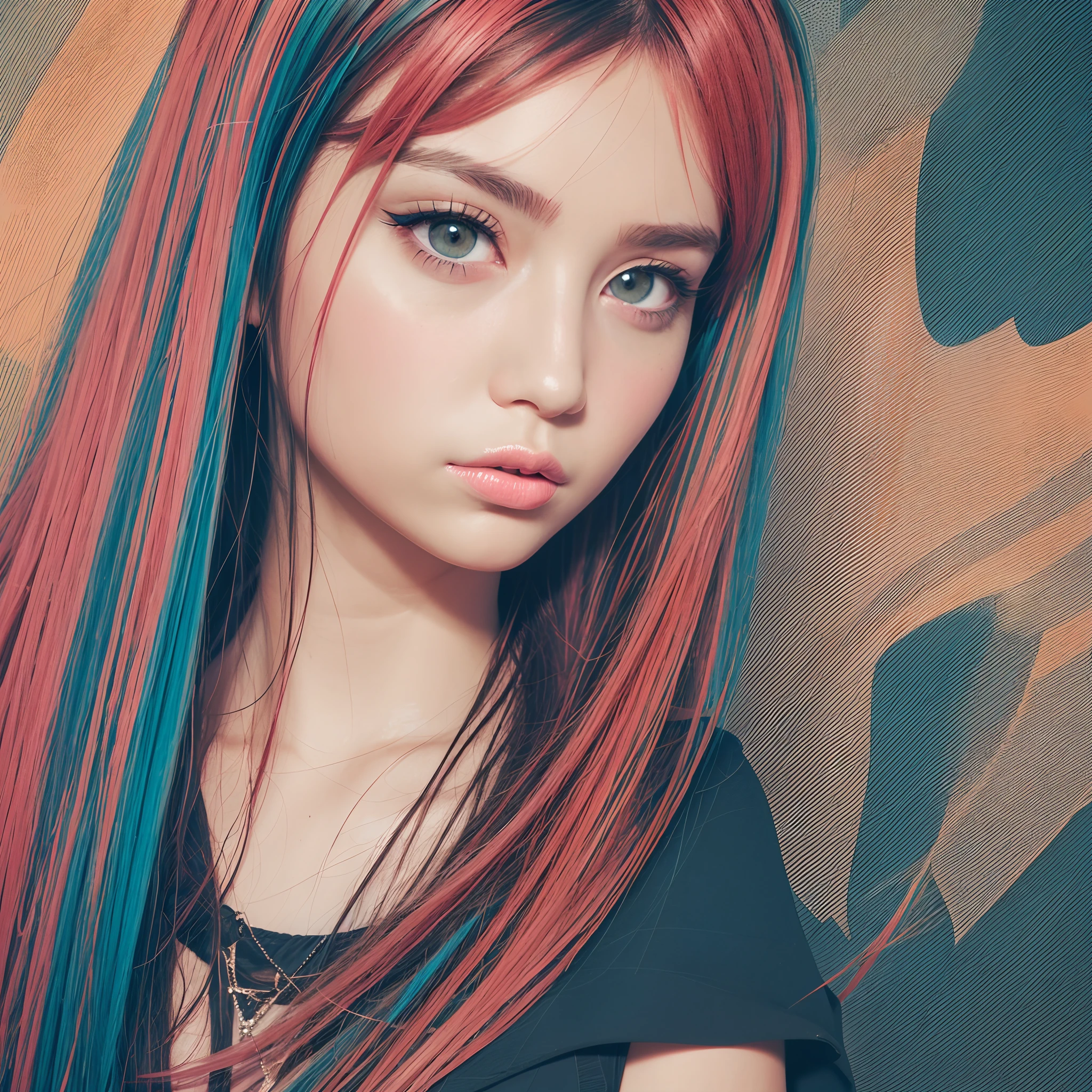 Color abstraction without cracks, Lines and geometric elements, vector
Portrait of a girl
