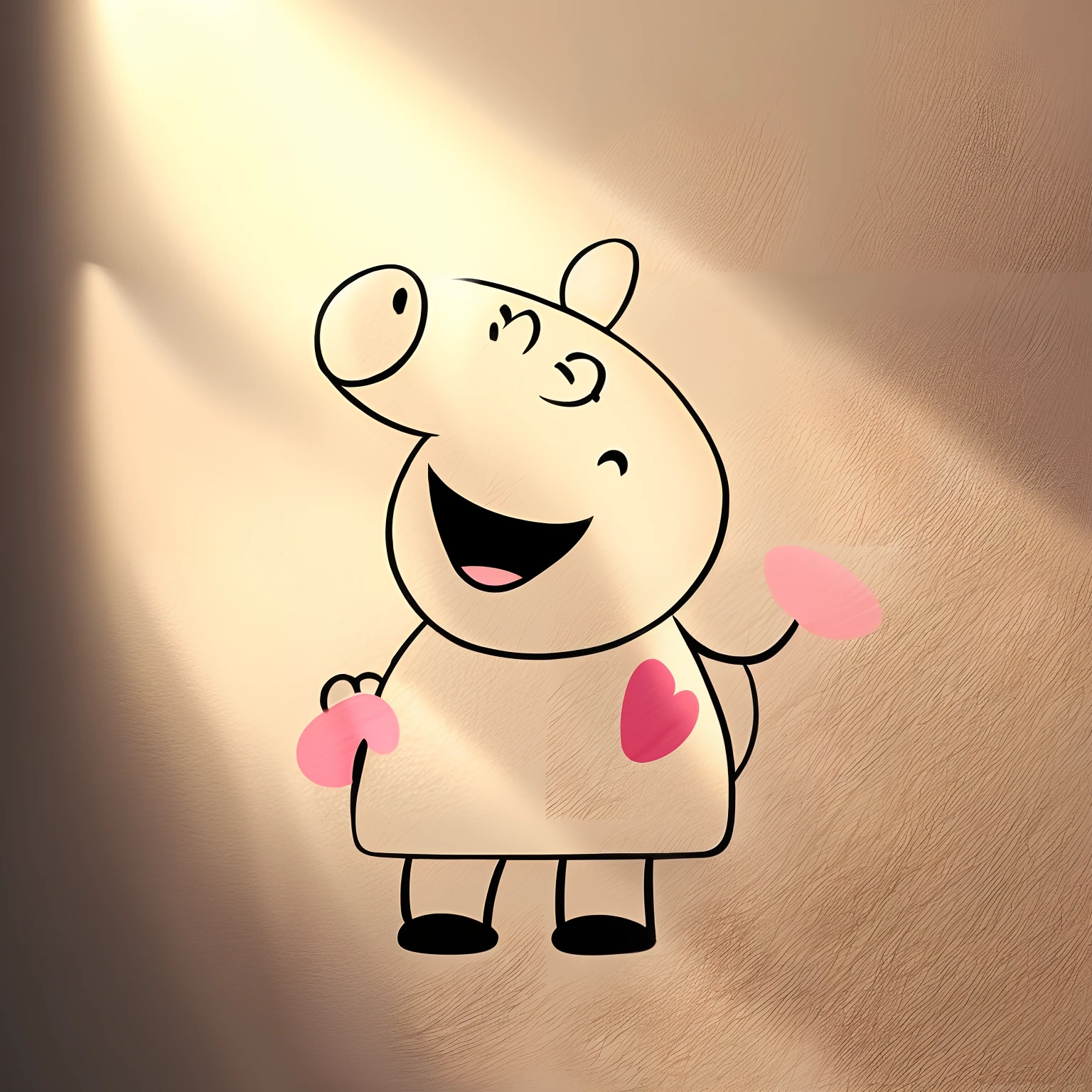 A cute pig,hand painted cartoon art style, Cartoon drawing,