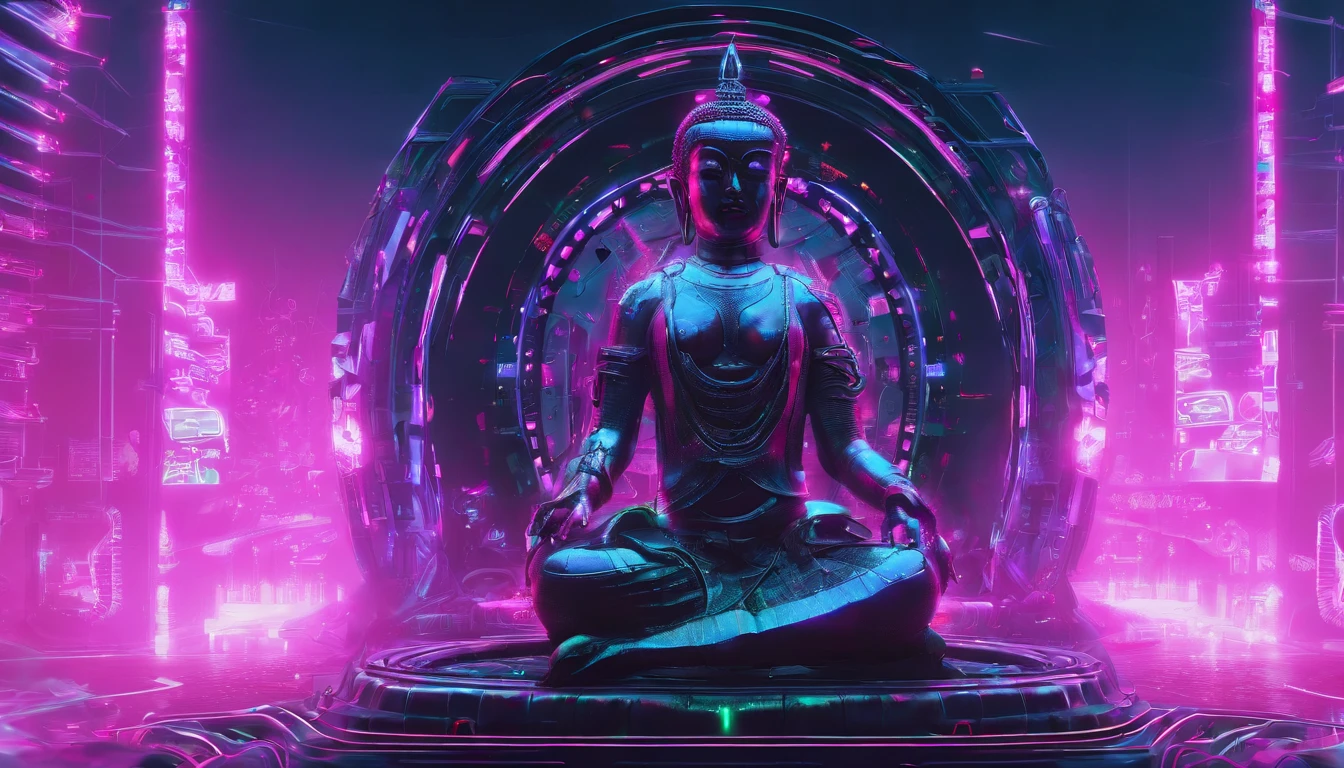 Super giant mechanical Buddha statue,Adoring crowds,In steampunk style,super-fine,8K,Works of masters,Meticulous mechanical depiction,OC renderer,