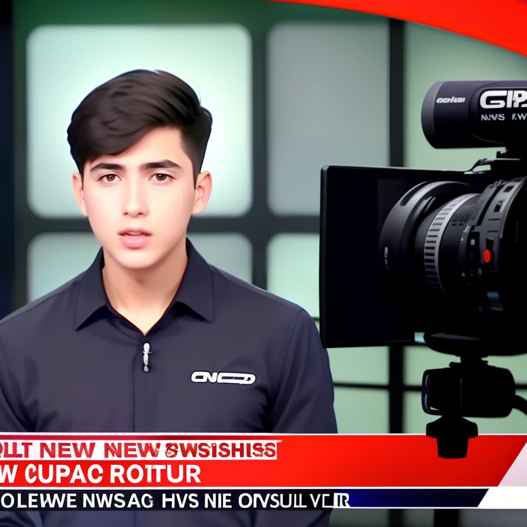A 25 year old boy news reporter  saying news in a news channel