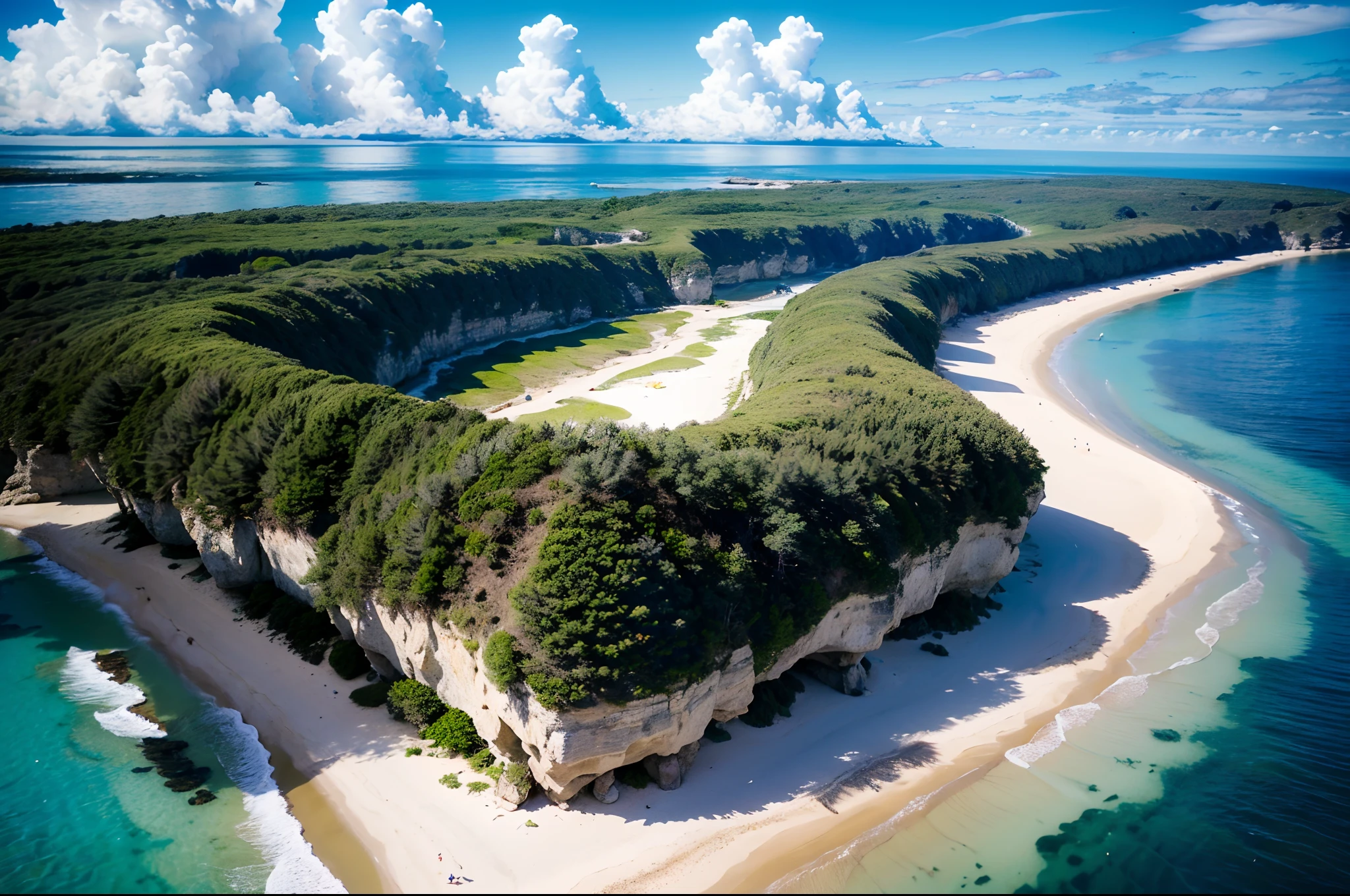 (best quality,4k,8k,highres,masterpiece:1.2),ultra-detailed,(realistic,photorealistic,photo-realistic:1.37),desert island seen from above,clear blue water,sandy beach,coconut trees,bright sunny day,seagulls flying,stunning aerial view,tropical paradise,peaceful and serene,crystal clear ocean,hint of coral reefs,lush green vegetation,white fluffy clouds,turquoise hues,gentle waves lapping the shore,isolated and untouched,breathtaking landscape,natural beauty and tranquility,azure sky,endless horizons,undisturbed sand dunes,remote and secluded location,unspoiled paradise,a perfect escape,secluded retreat.