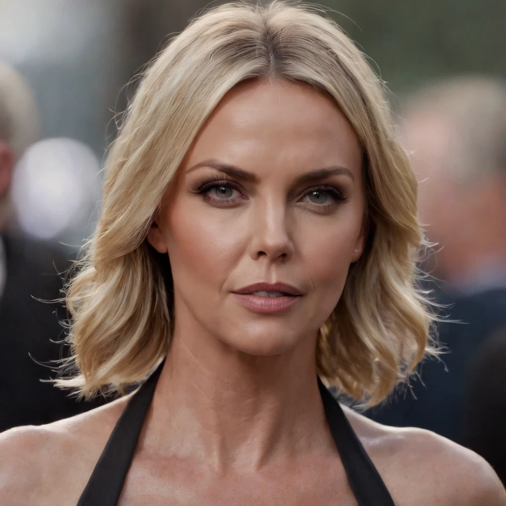 Charlize theron being the storm of x-man, with super realistic costume, enhancing the body, in high quality 8k