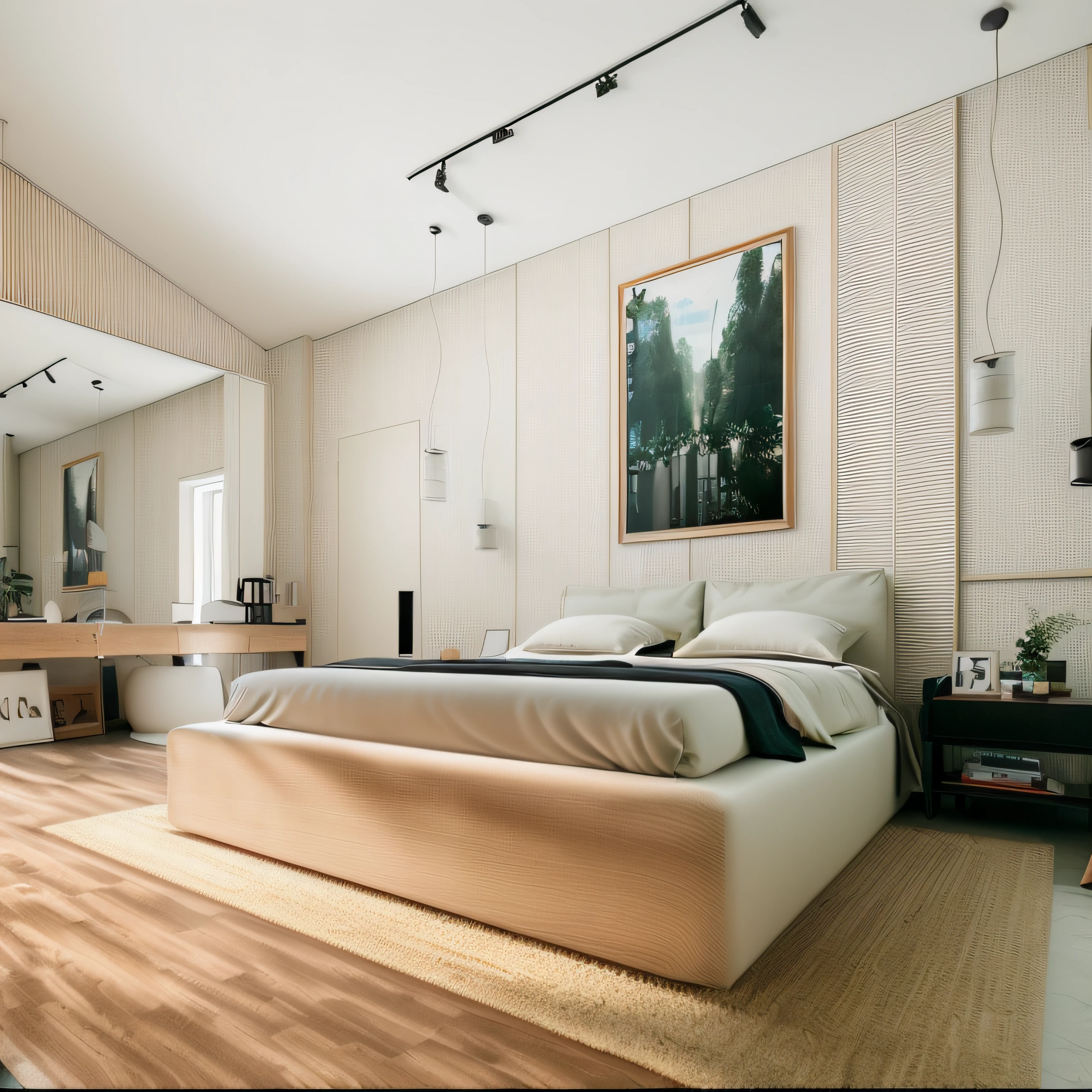 RAW photo, Masterpiece, high quality, best quality, authentic, super detailed, glossy indochina black furniture), minimalist architecture, minimalist bedroom, couch, table, carpet, shelf tv, 1 solid wood door:1.4,((laminated plaster,))), day light)), natural light fromt glass door, archdaily architecture, (high detail: 1.2), 8k uhd, dslr, soft light, high quality, film grain, Fujifilm XT3