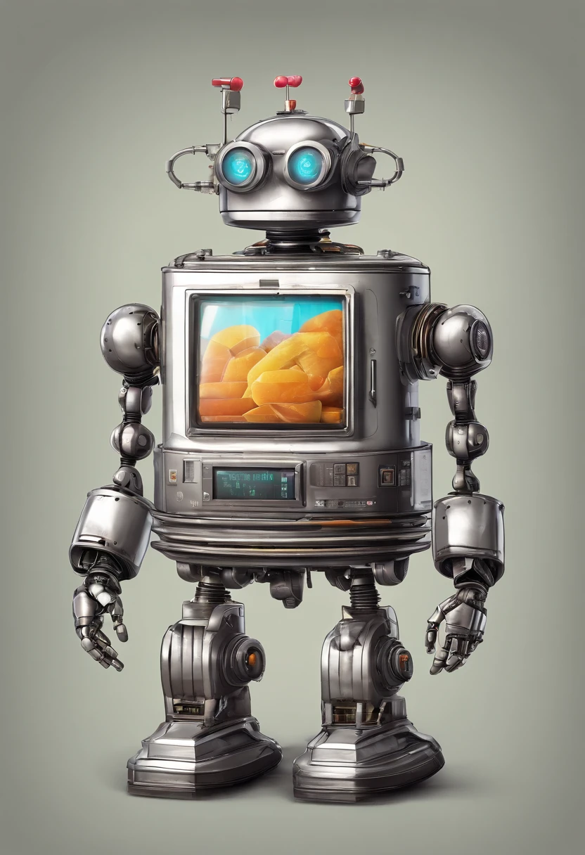 robot chemist with plain background