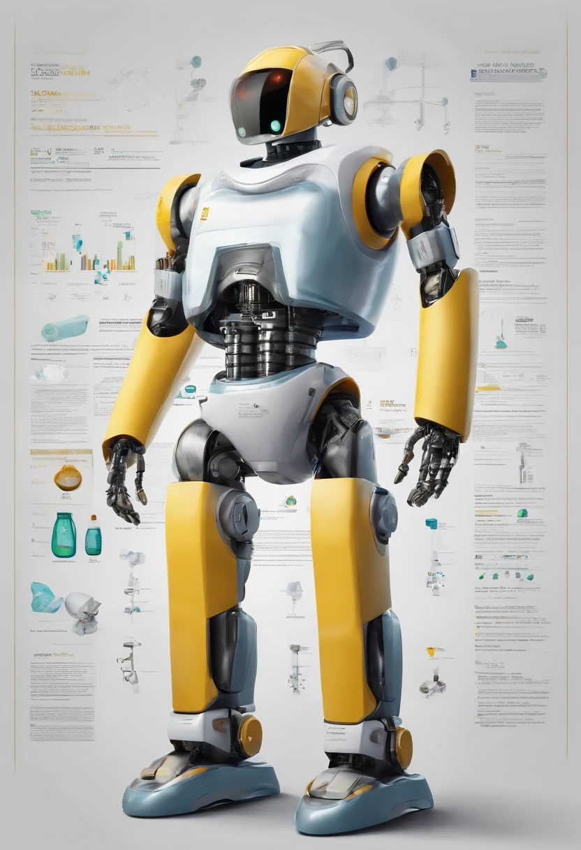 robot chemist with plain background