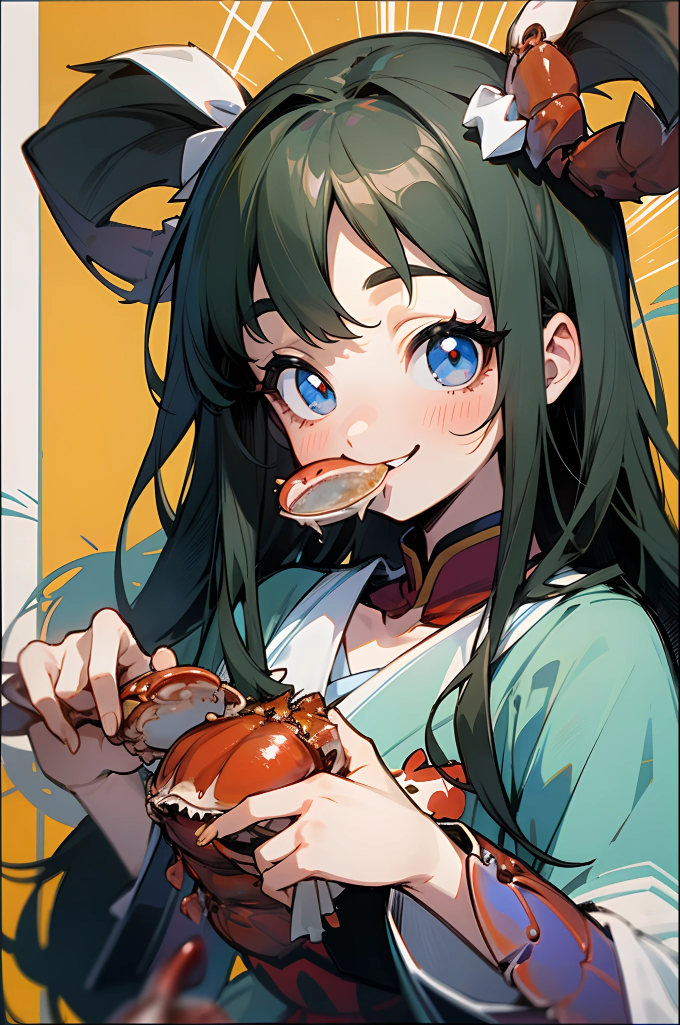 女の子1人、Asians eat hairy crabs、A smile、BigEyes90s Style Anime Retro