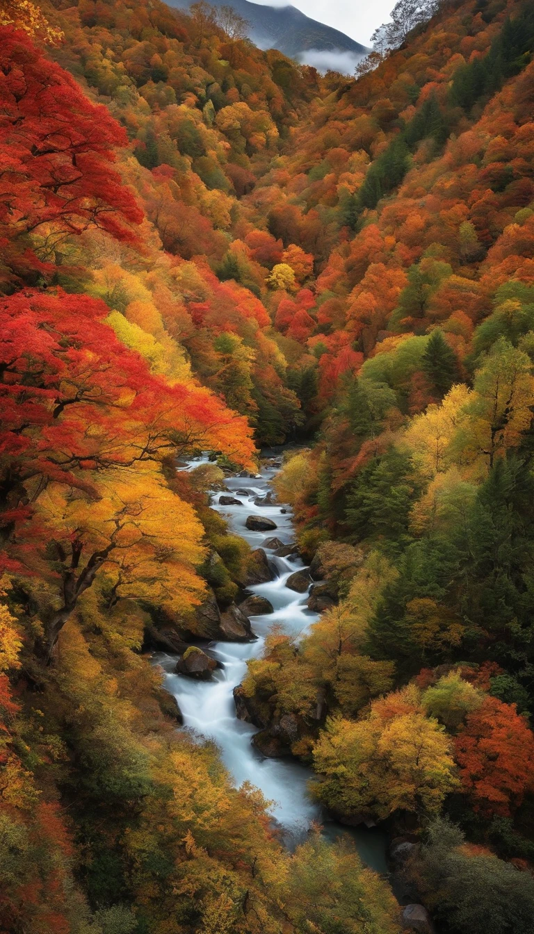 Mountains of the Southern Alps、Autumn foliage season