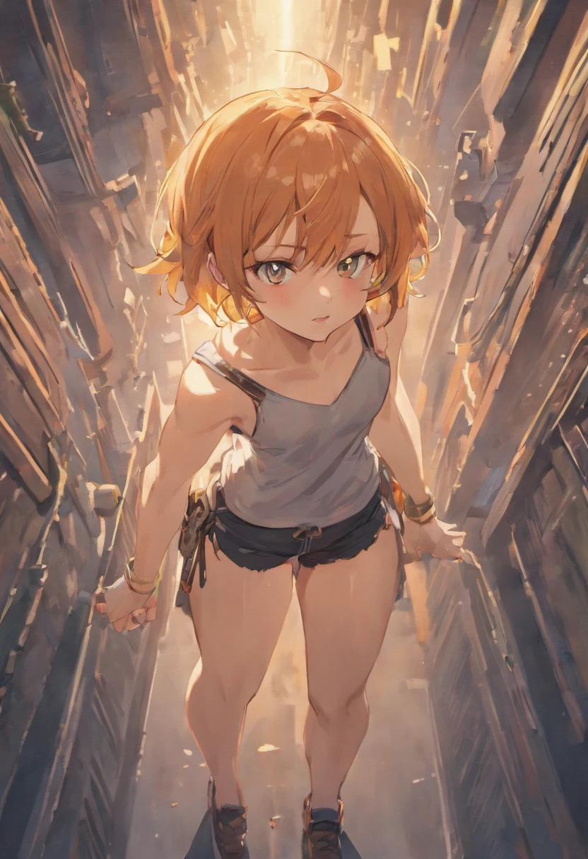 1人、male people、well-muscled、(anime face)、Guy's short hairstyles、Handsome and adult big brother face、Brown Han-like eyes、highlight in eyes、Bright skin illuminated by light、teats、The areol、fullnude、Anime penis with erection:1、Front angle、Mirror from head to foot、Pose with arms lowered、illustratio、simple background、(nsfw)