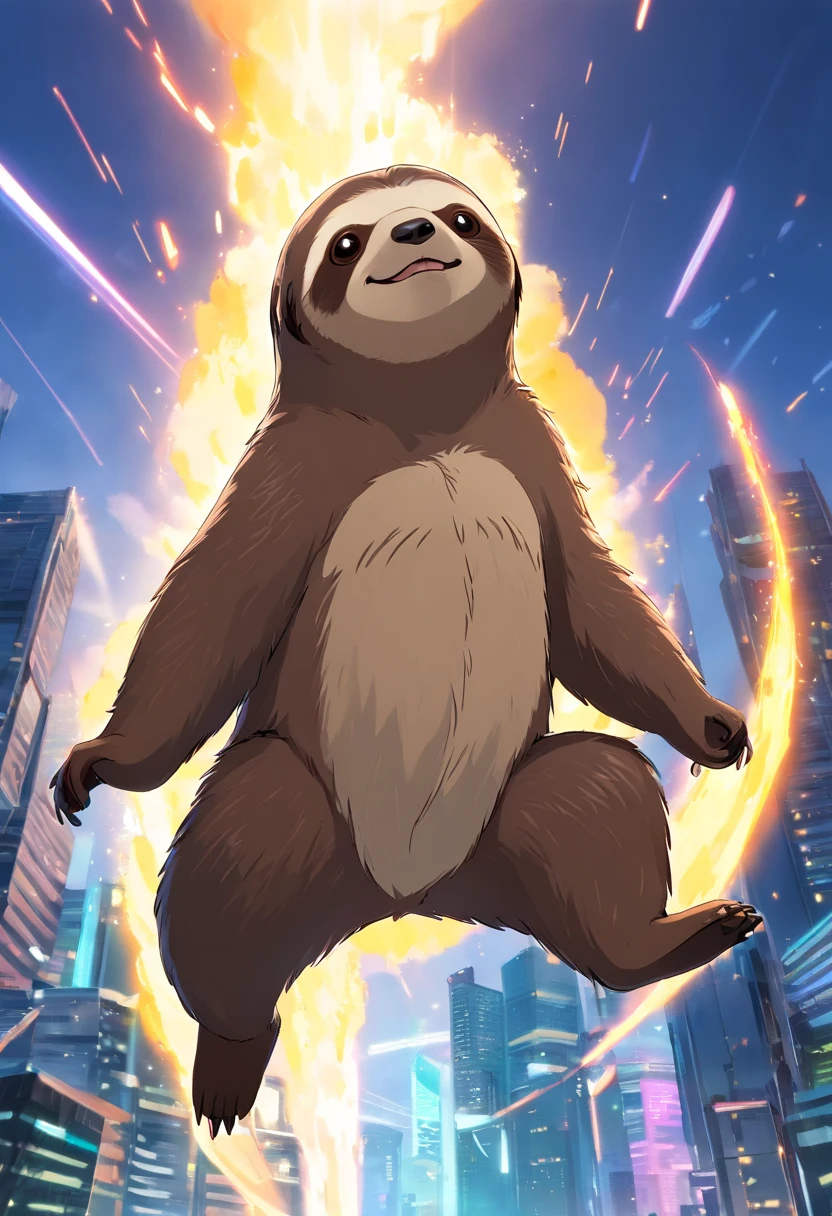 Animal sloth, Simple design, nffsw, Hyper Hi-Vision, Cells, 32K, Ray tracing, well defined, cartoon, Realistic, Drawing, Motor Unreal 5, rendering by octane, Shaders, 。...。.。.。.3D，fire element，Release the fireball，Fireball ，Immortal feeling ，jumpping 。
