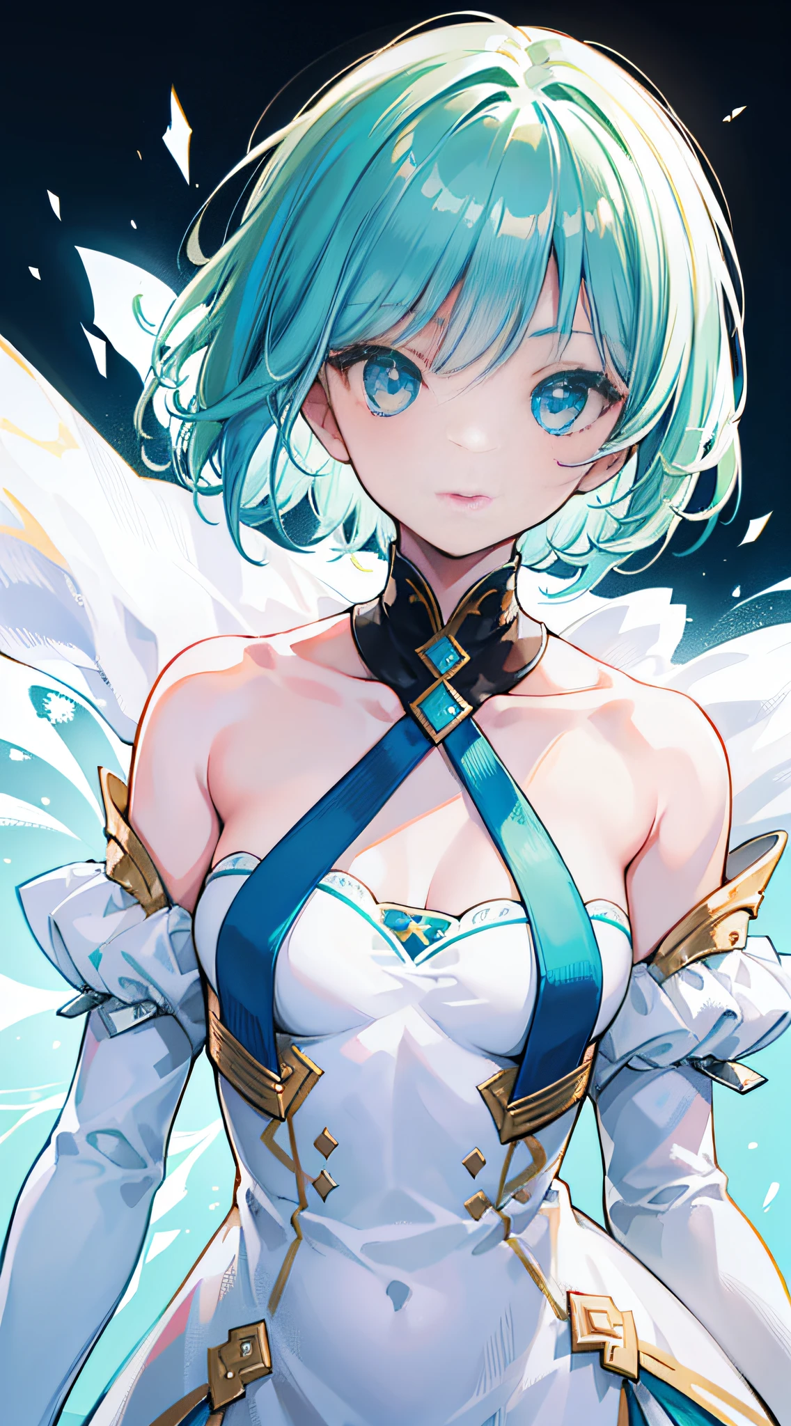 Cute elf girl,Sword in hand,slenderness,With Ultra HD details,Professional lighting and lighting。Silver short bob hair,With decoration,Tall and sexy,Delicate stockings,Sexy mature clothing,From her delicate face and hair to the sparkle in her ultra-delicate eyes,Great attention to detail。A pair of delicate earrings,Delicate necklace,A light breeze,Highly rendered longsword,Brighter scenes,More refined facial features,Light smile, Gradient hair, angle of view, High detail, Anime, Super detail, ccurate, Best quality