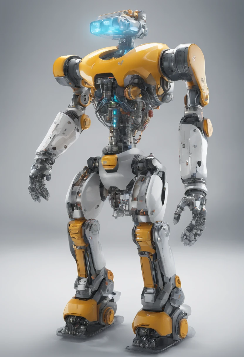 (robot,chemist),plain background,(best quality,4k,8k,highres,masterpiece:1.2),ultra-detailed,(realistic,photorealistic,photo-realistic:1.37),scientific laboratory technology,advanced AI algorithm,precision instruments,liquid experiment tubes,steaming beakers,glowing test tubes,colorful chemical reactions,sparkling compounds,meticulously designed robot arms,pouring chemicals,measuring precise quantities,multiple robot arms,scientific precision,effortlessly controlled movements,complex calculations,reactive gases,industrial-grade materials,metallic sheen,high-tech sensors,glowing digital readouts,fluid dynamics simulation,controlled environment,meticulous data analysis,precise measurements,ingenious design,innovative technology,sleek futuristic appearance,accurate results,scientific breakthrough,professional-grade equipment,flickering computer screens,laboratory coat and safety goggles,solid foundation of scientific knowledge,humans working alongside robots,efficient and reliable assistant