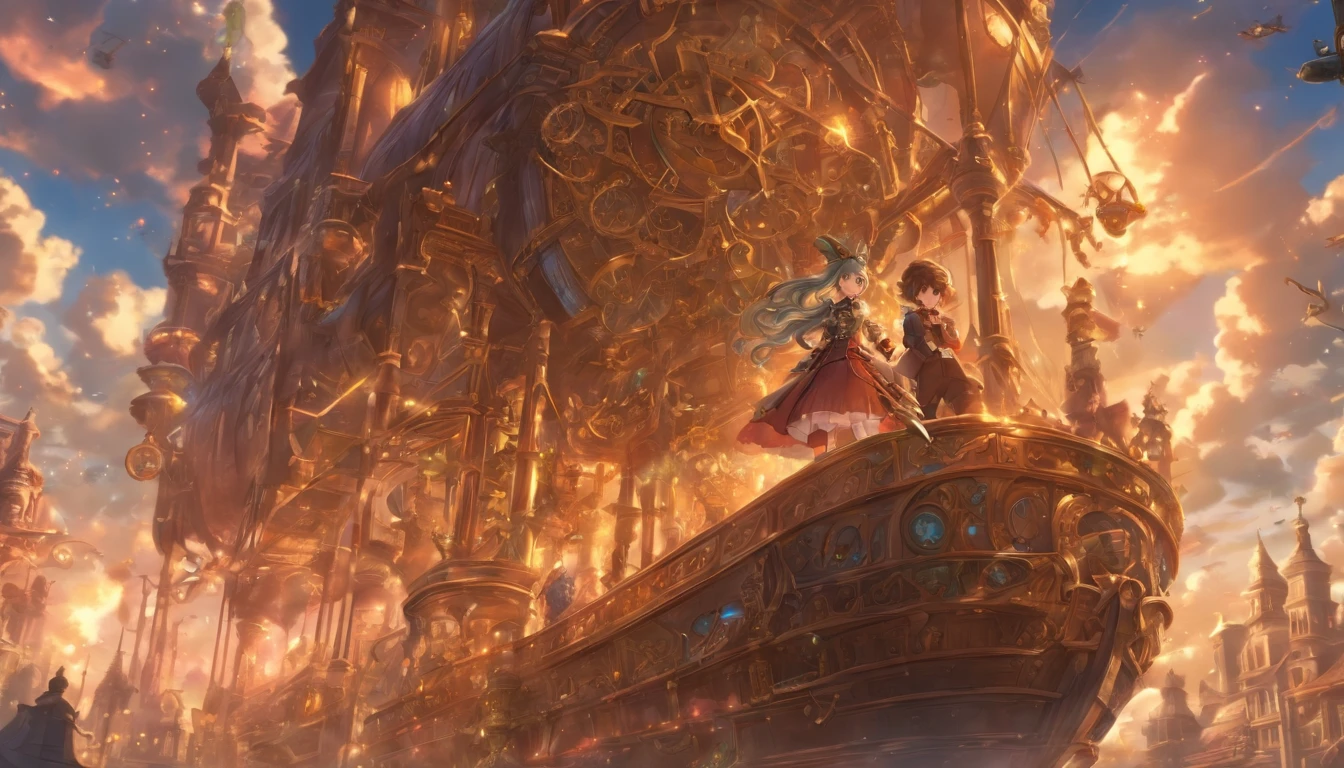 Cartoon Split,The Bible shines in the sky,In steampunk style,super-fine,8K,Works of masters,Meticulous mechanical depiction,OC renderer,Ultra photo realsisim